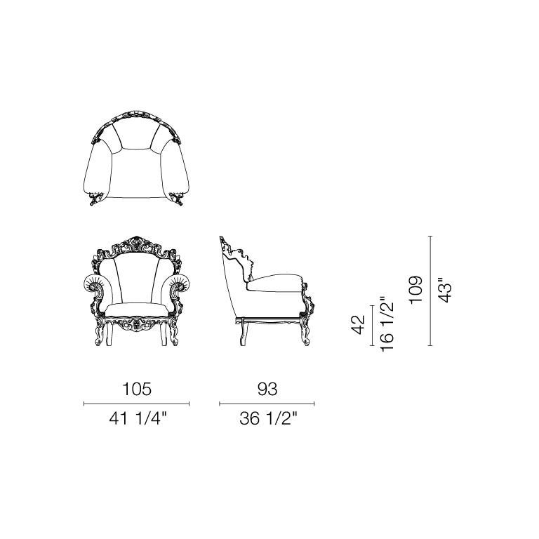 For Sale: Multi (PR2_Fabric ) Alessandro Mendini Proust Armchair in Wood Frame & Multi-Color Fabric Cappellini 2