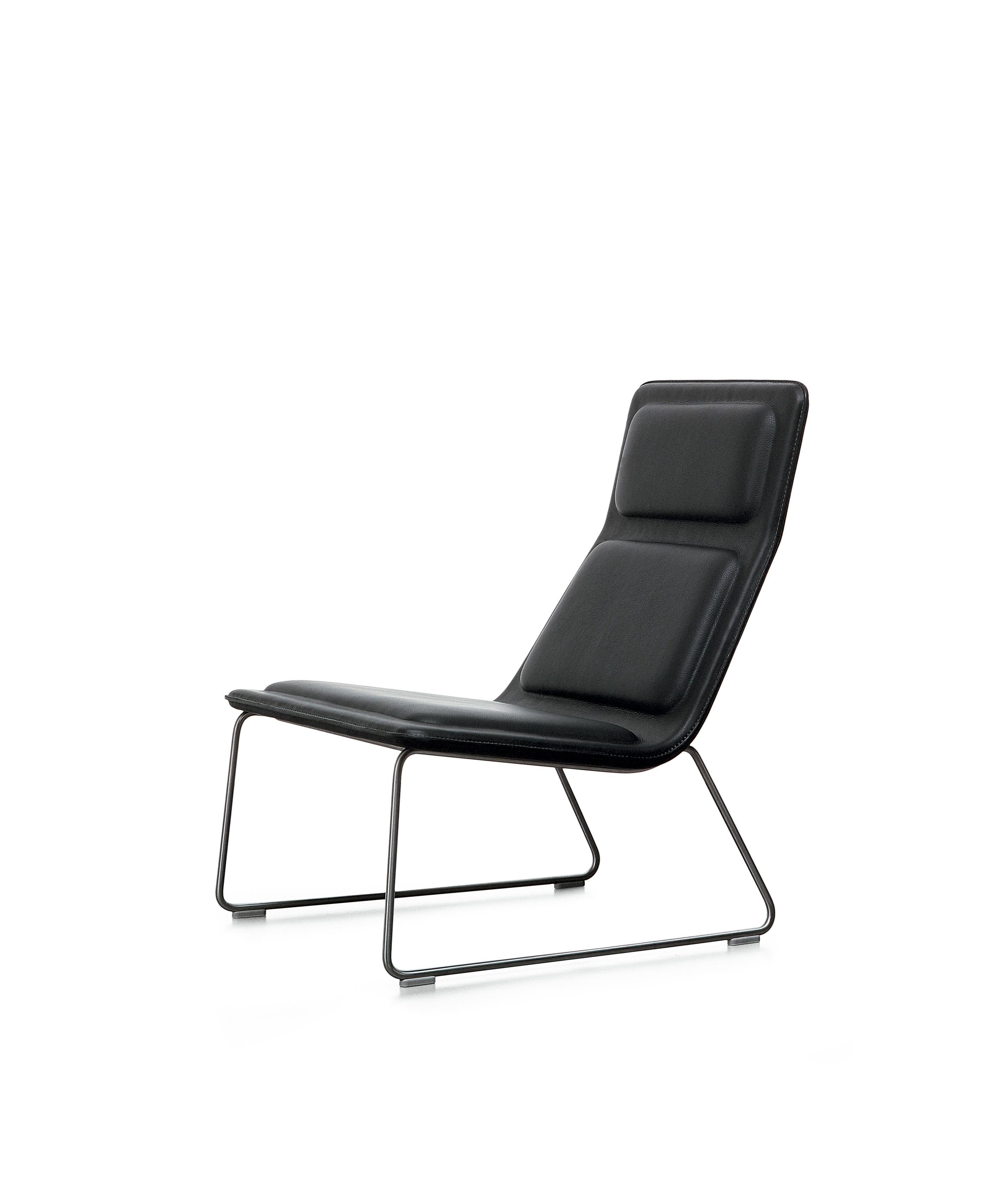 For Sale: Black (Leather 908) Jasper Morrison Low Pad Armchair in Beech with Fabric or Leather for Cappellini