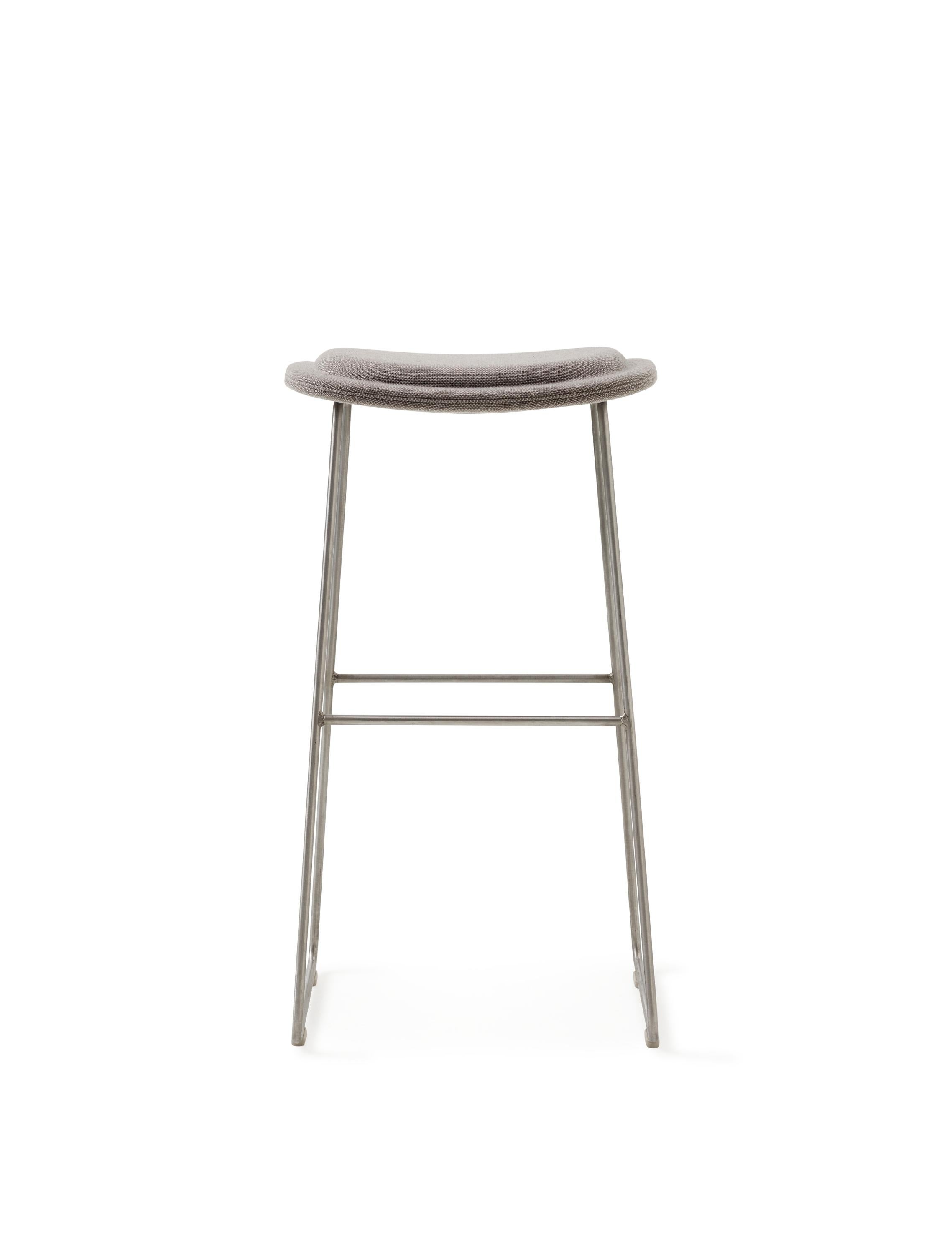 For Sale: Silver (Hallingdal 2 555) Jasper Morrison Small Hi Pad Stool in Fabric or Leather Upholstery by Cappellini 2