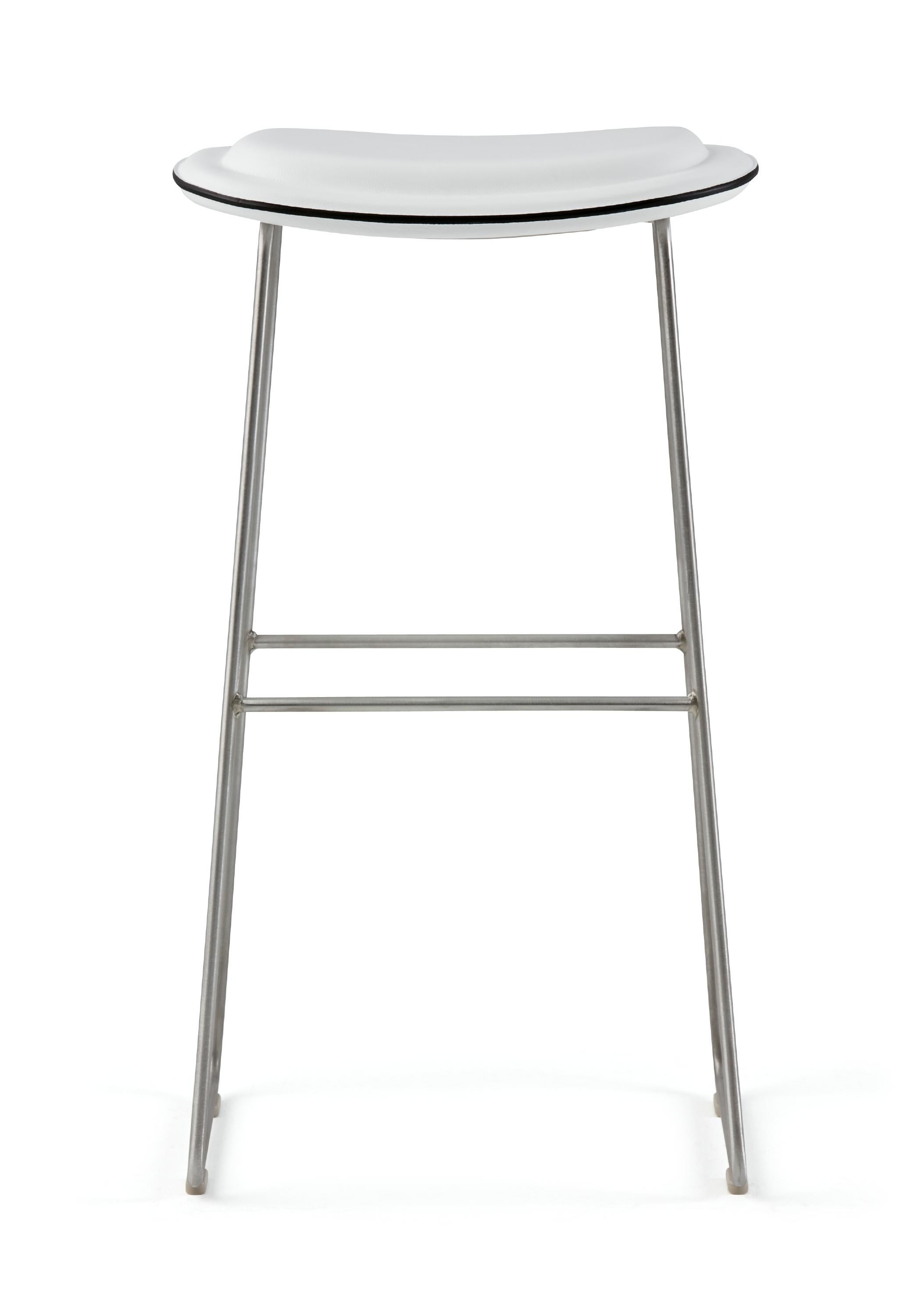 For Sale: White (Leather 900) Jasper Morrison Small Hi Pad Stool in Fabric or Leather Upholstery by Cappellini 2