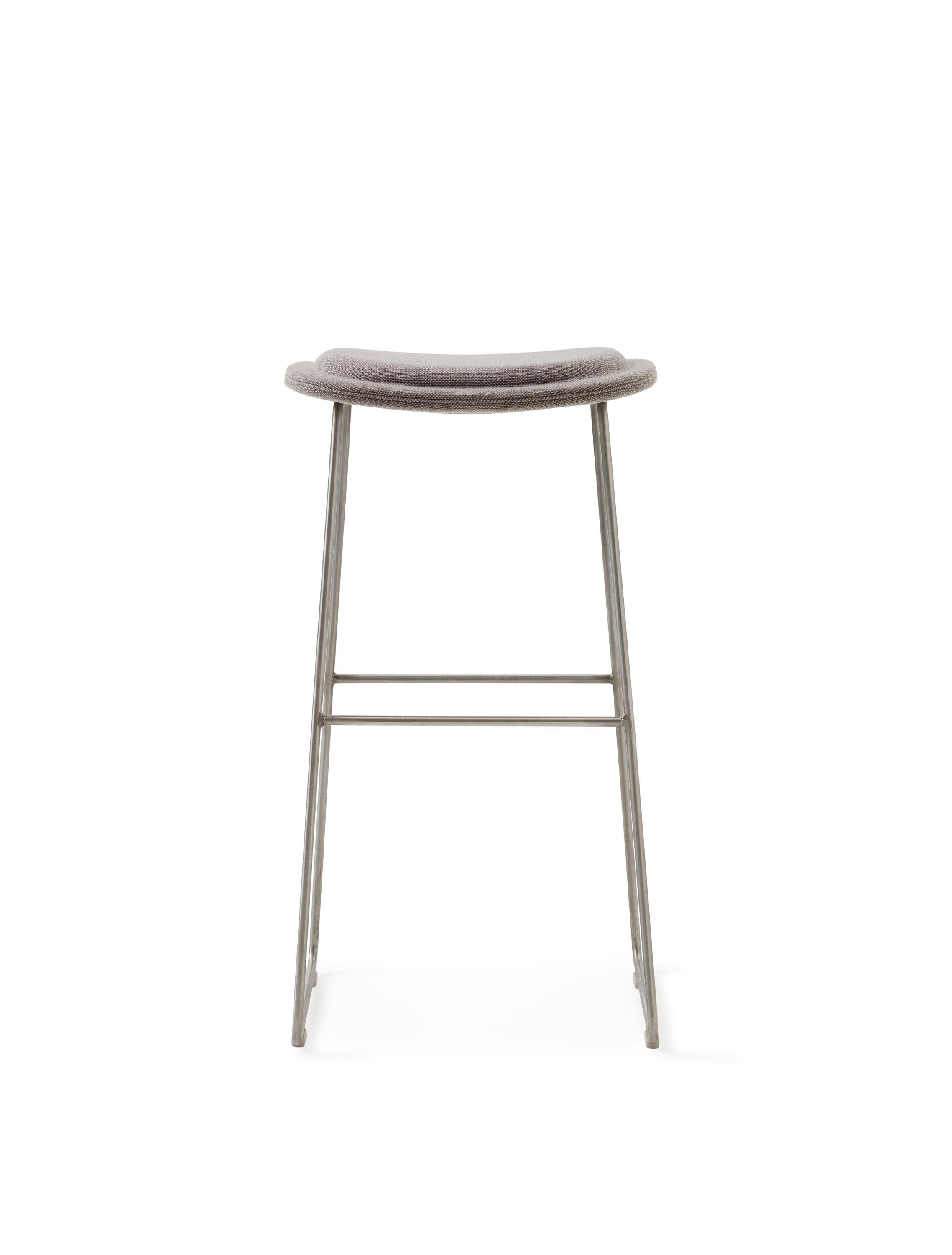 For Sale: Silver (Hallingdal 2 555) Jasper Morrison Large Hi Pad Stool in Fabric or Leather Upholstery by Cappellini 2