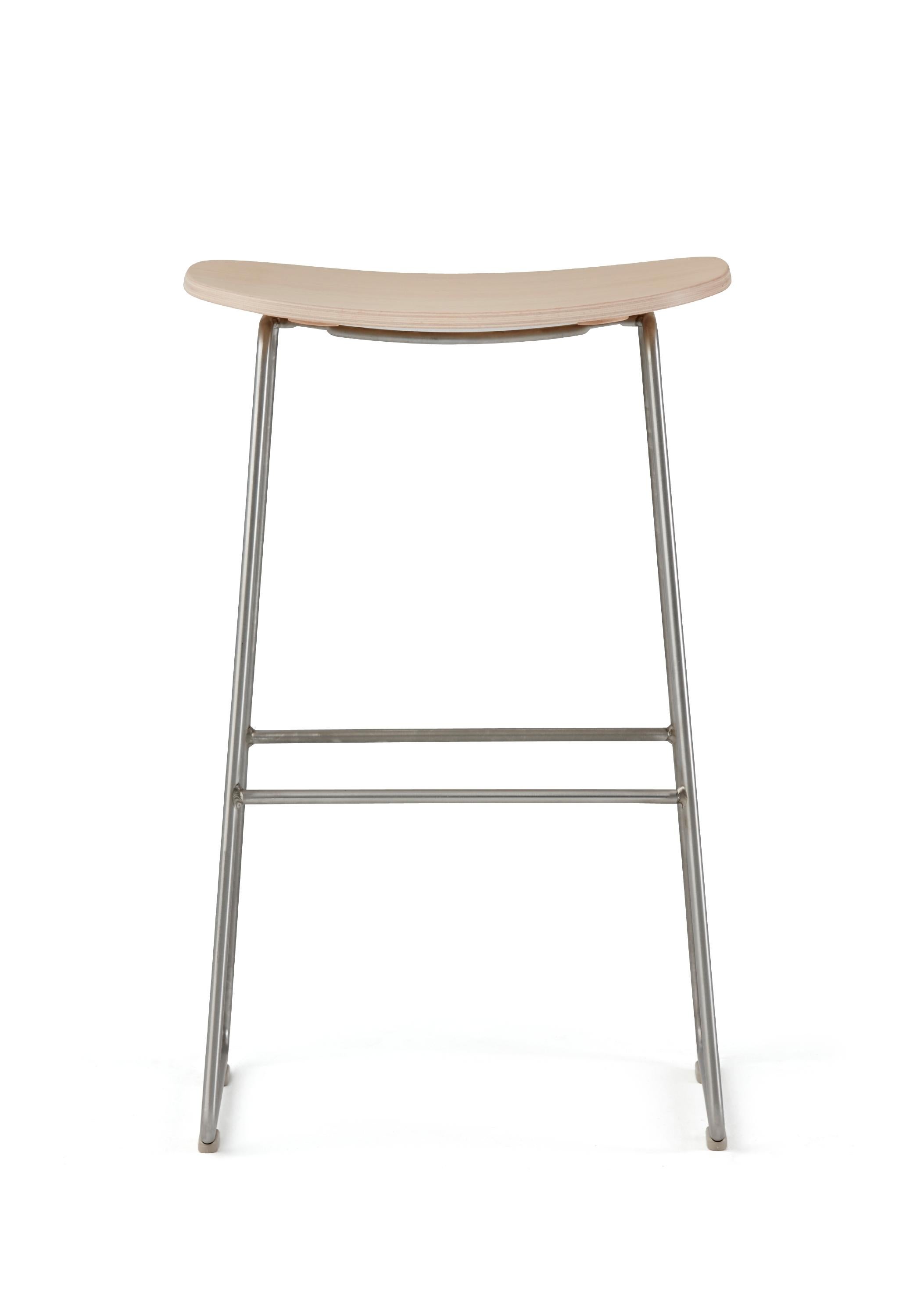 For Sale: Beige (113_Bleached Ash) Jasper Morrison Medium Morrison Stool in Ash and Fabric or Leather for