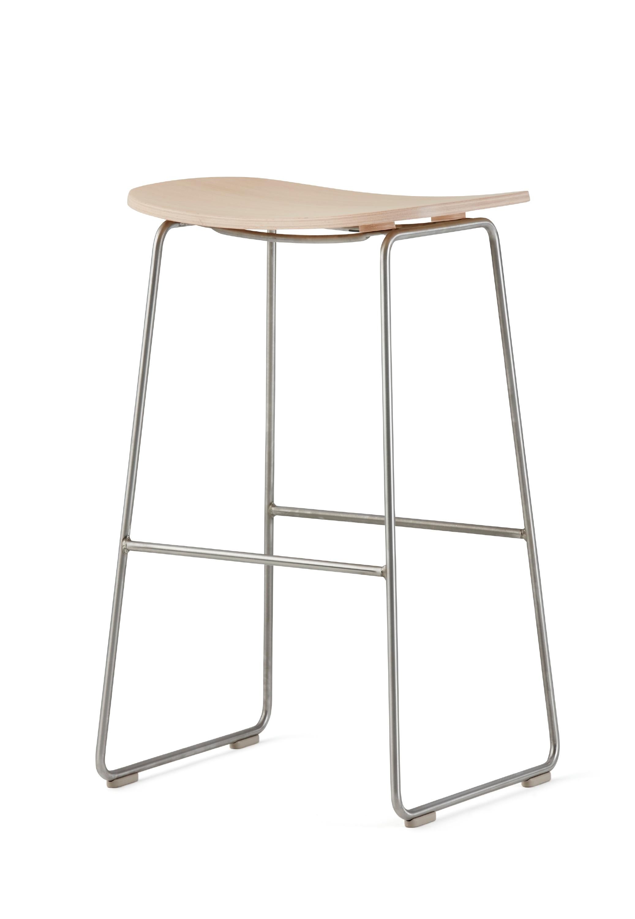 For Sale: Beige (113_Bleached Ash) Jasper Morrison Medium Morrison Stool in Ash and Fabric or Leather for 2