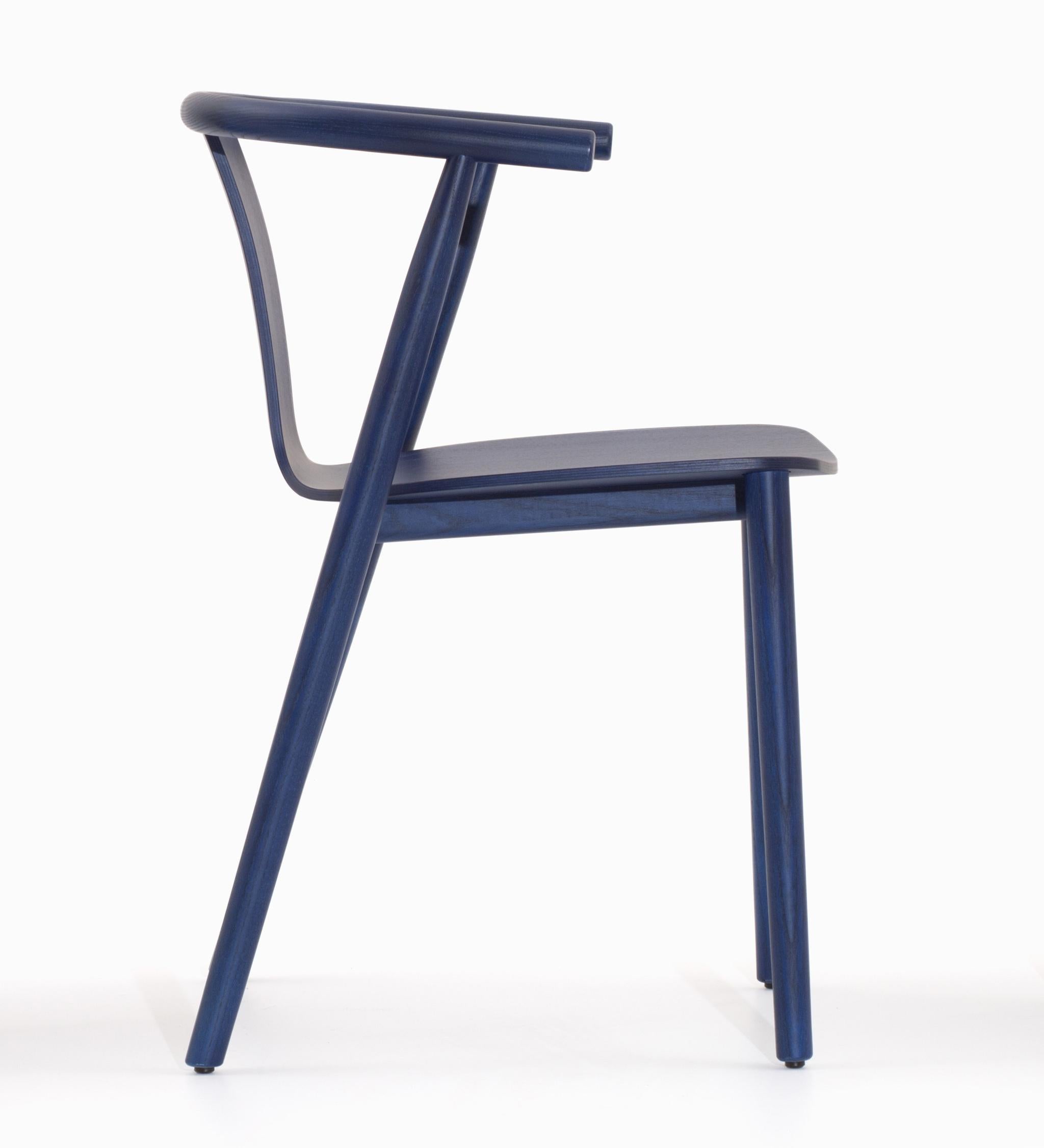 Im Angebot: Jasper Morrison Bac Stuhl aus massivem Eschenholz für Cappellini, Blue (118_BLUE SHANGHAI ANILINE ASH) 2