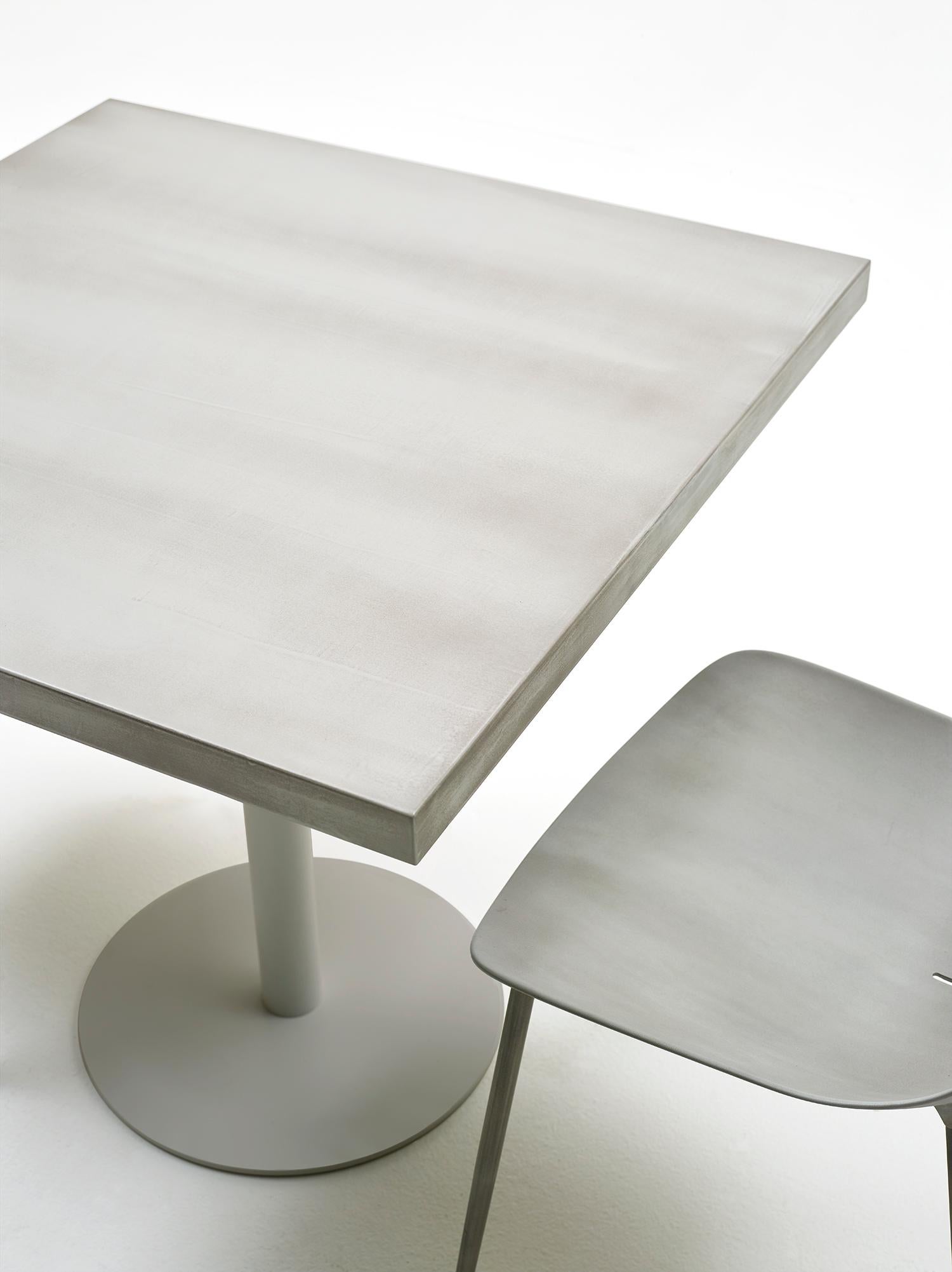For Sale: White (Concrete Top with Matte Grey Base) Opinion Ciatti ILtavolo Caffé Small Square Table 2