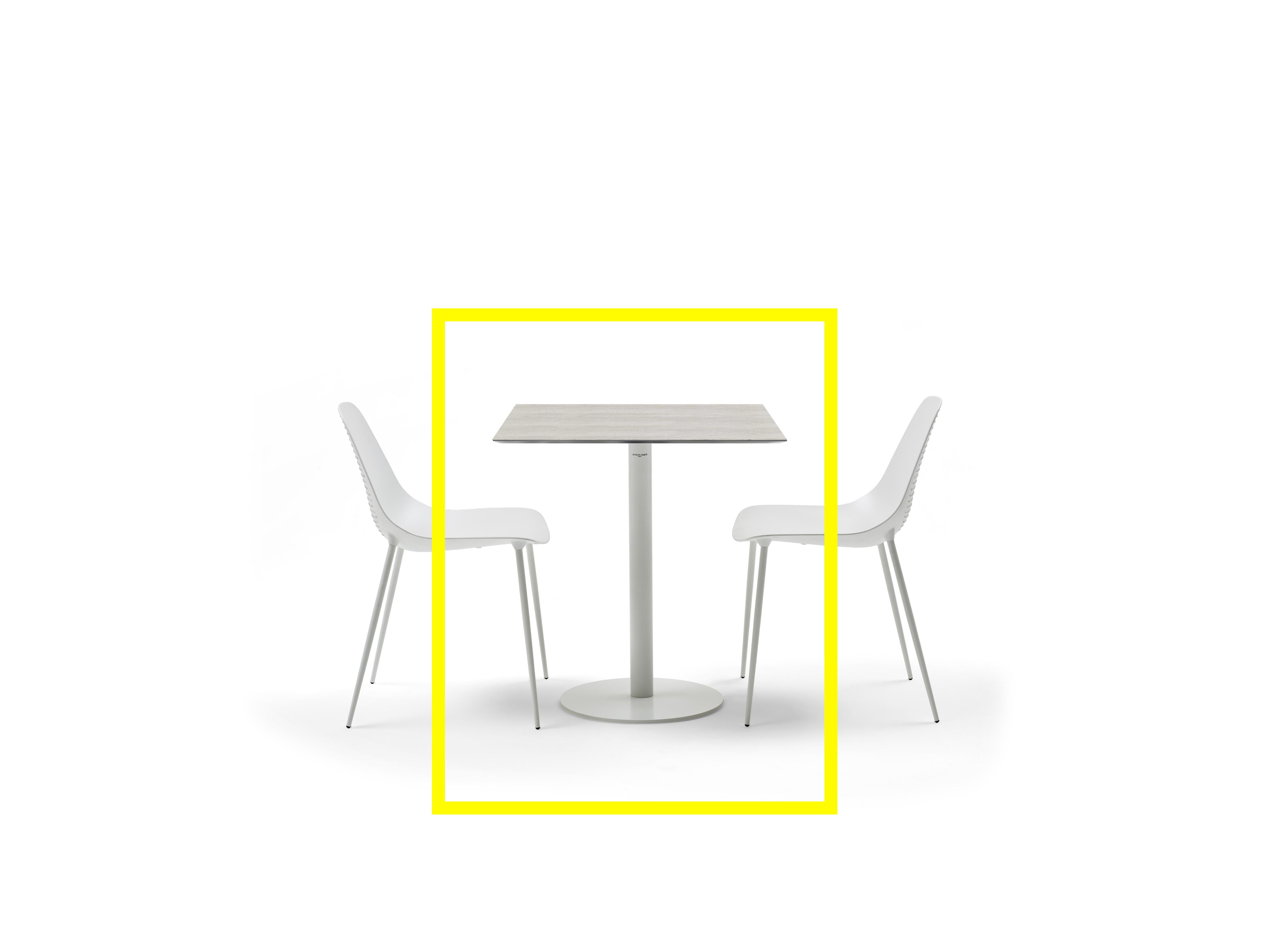 For Sale: Gray (Ceramic Concrete Top with Matte Grey Base) Opinion Ciatti ILtavolo Caffé Small Square Table 2