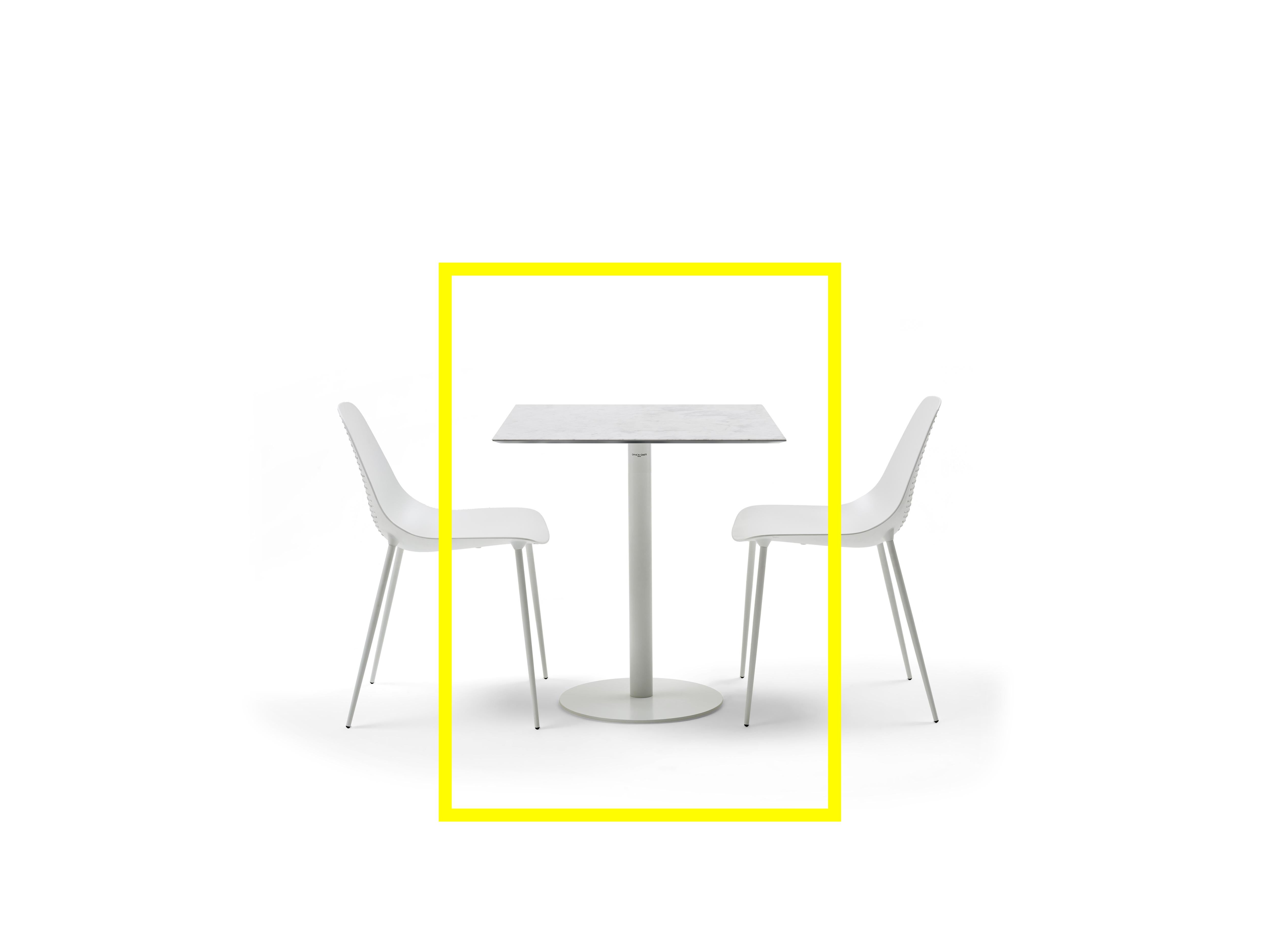 For Sale: White (Ceramic White Marble Top with Matte White Base) Opinion Ciatti ILtavolo Caffé Small Square Table 2