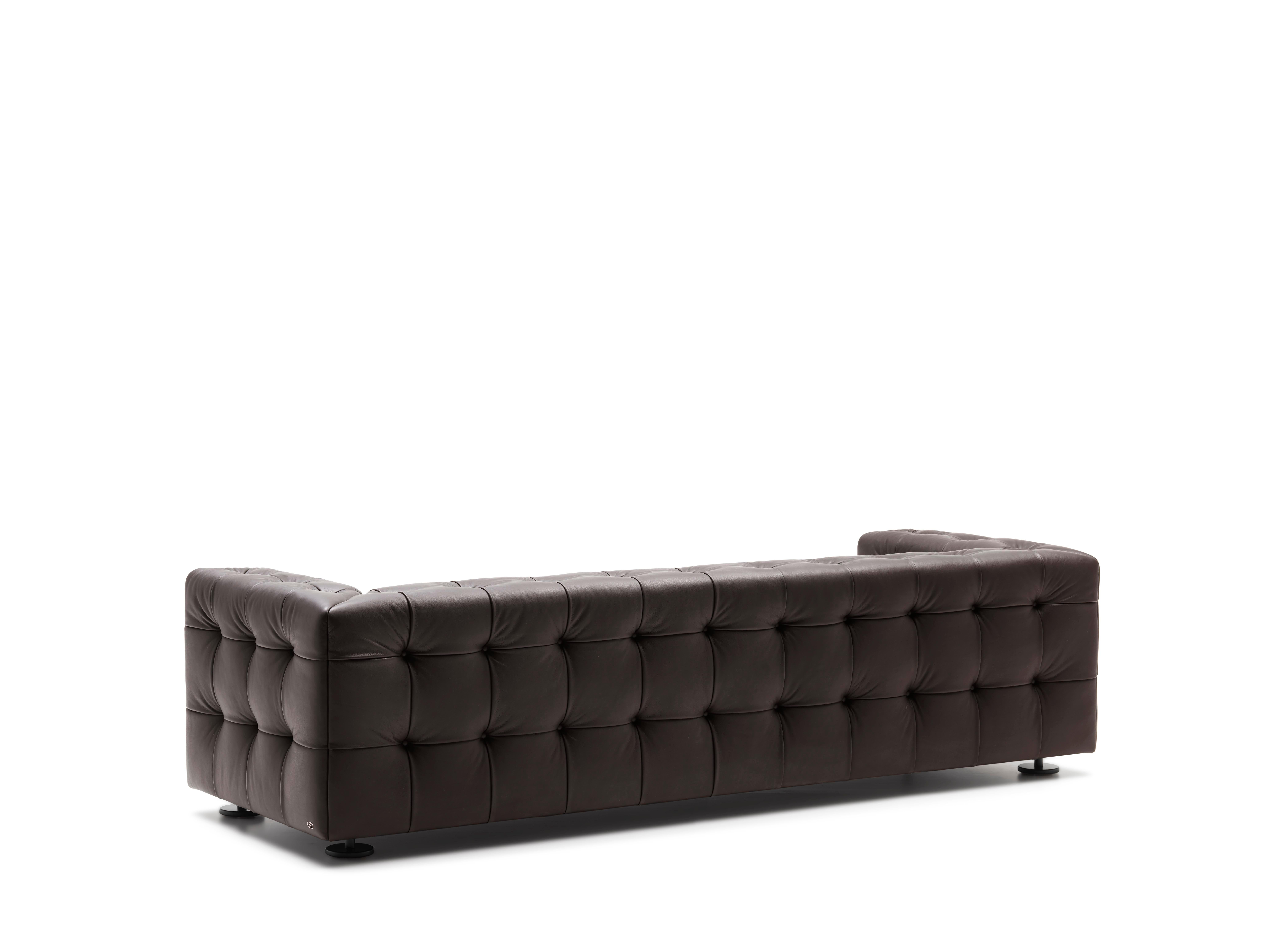 For Sale: Brown (Cigarro) RH-306 Large Tufted Leather Chesterfield Sofa by Robert Haussmann 3