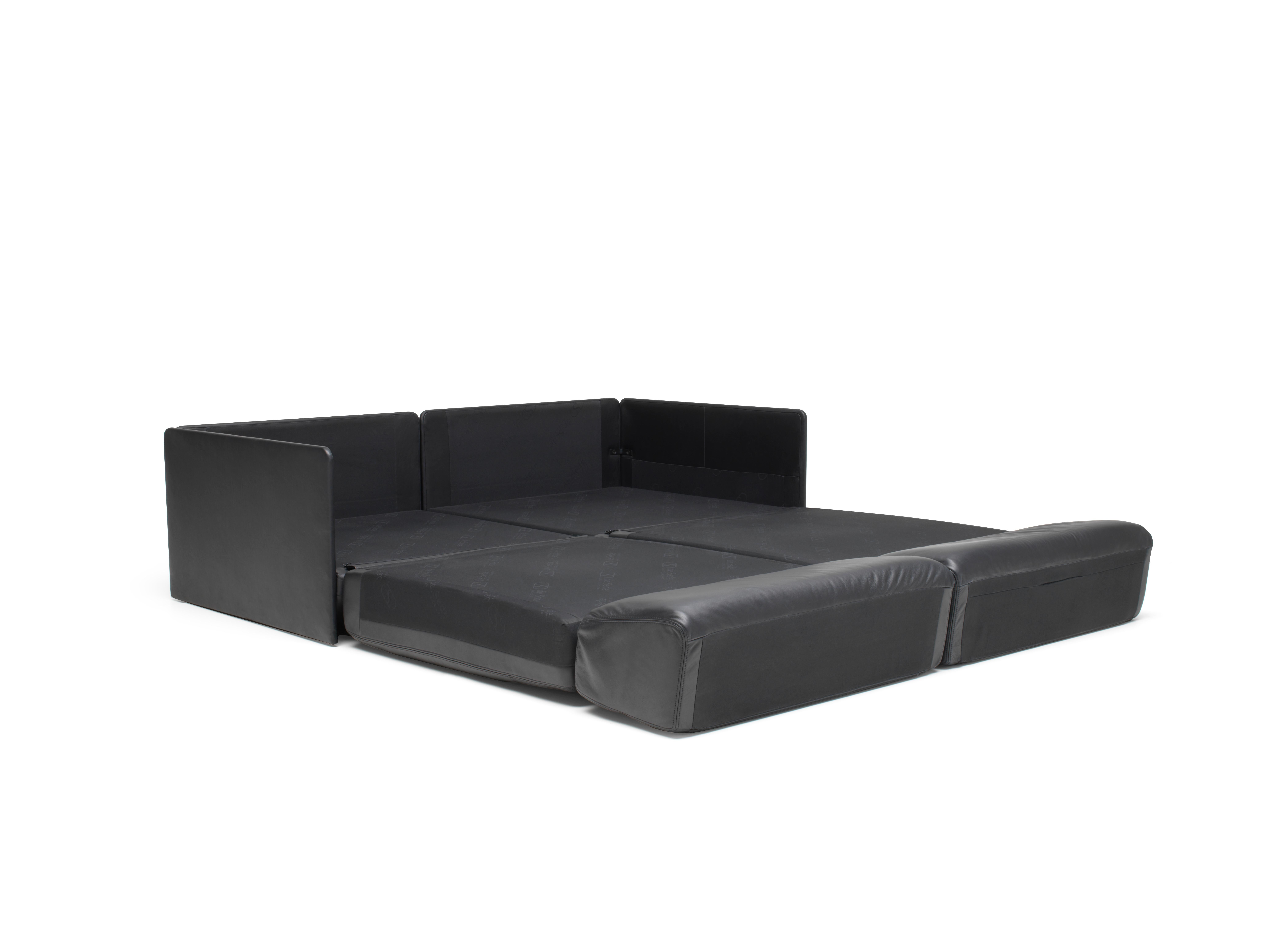 For Sale: Black DS-76 Convertible Leather Modern Sofa or Daybed by De Sede 3
