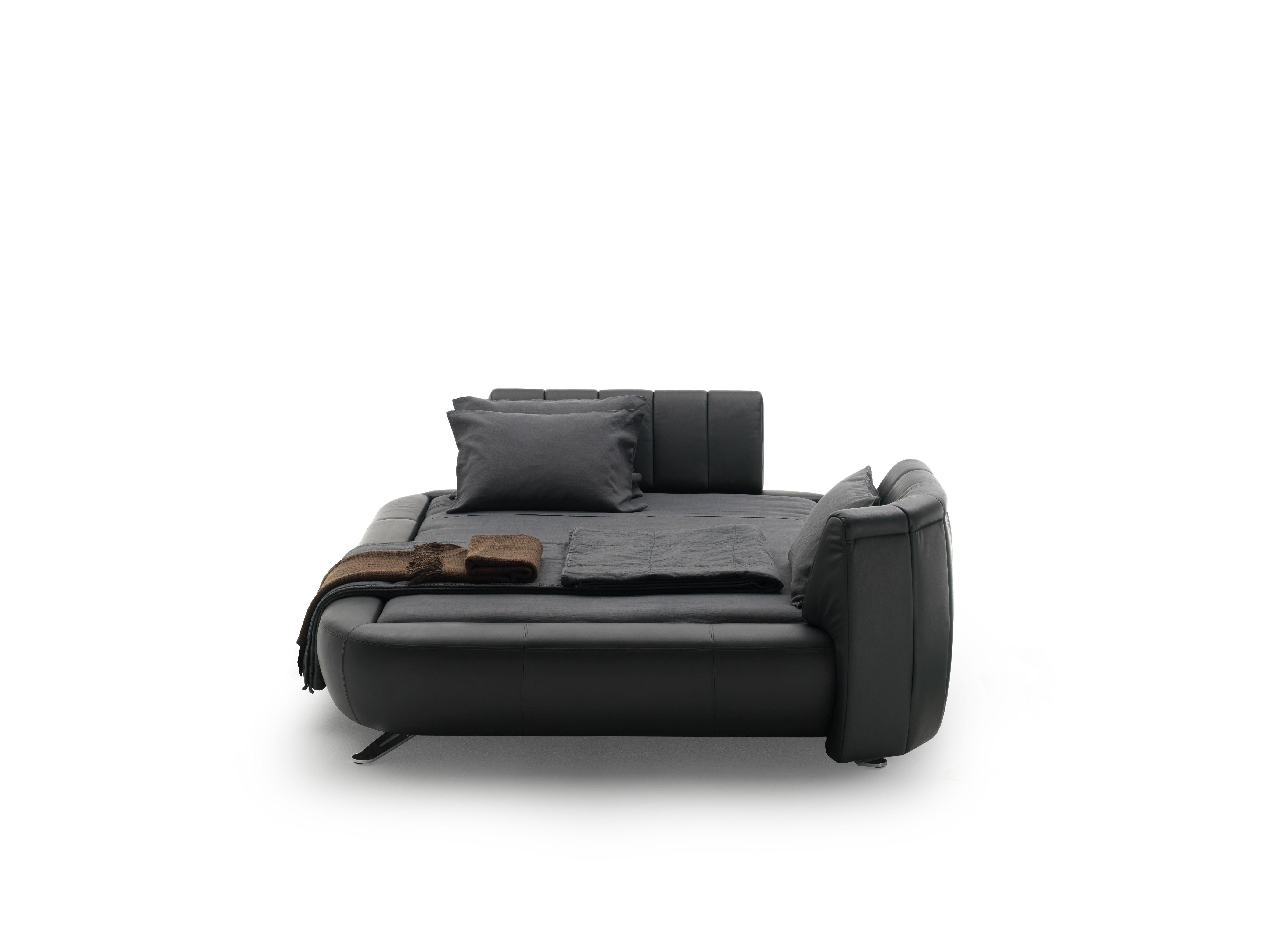 En vente : Black Cadre de lit en cuir DS-1164 avec tête de lit réglable par De Sede 3