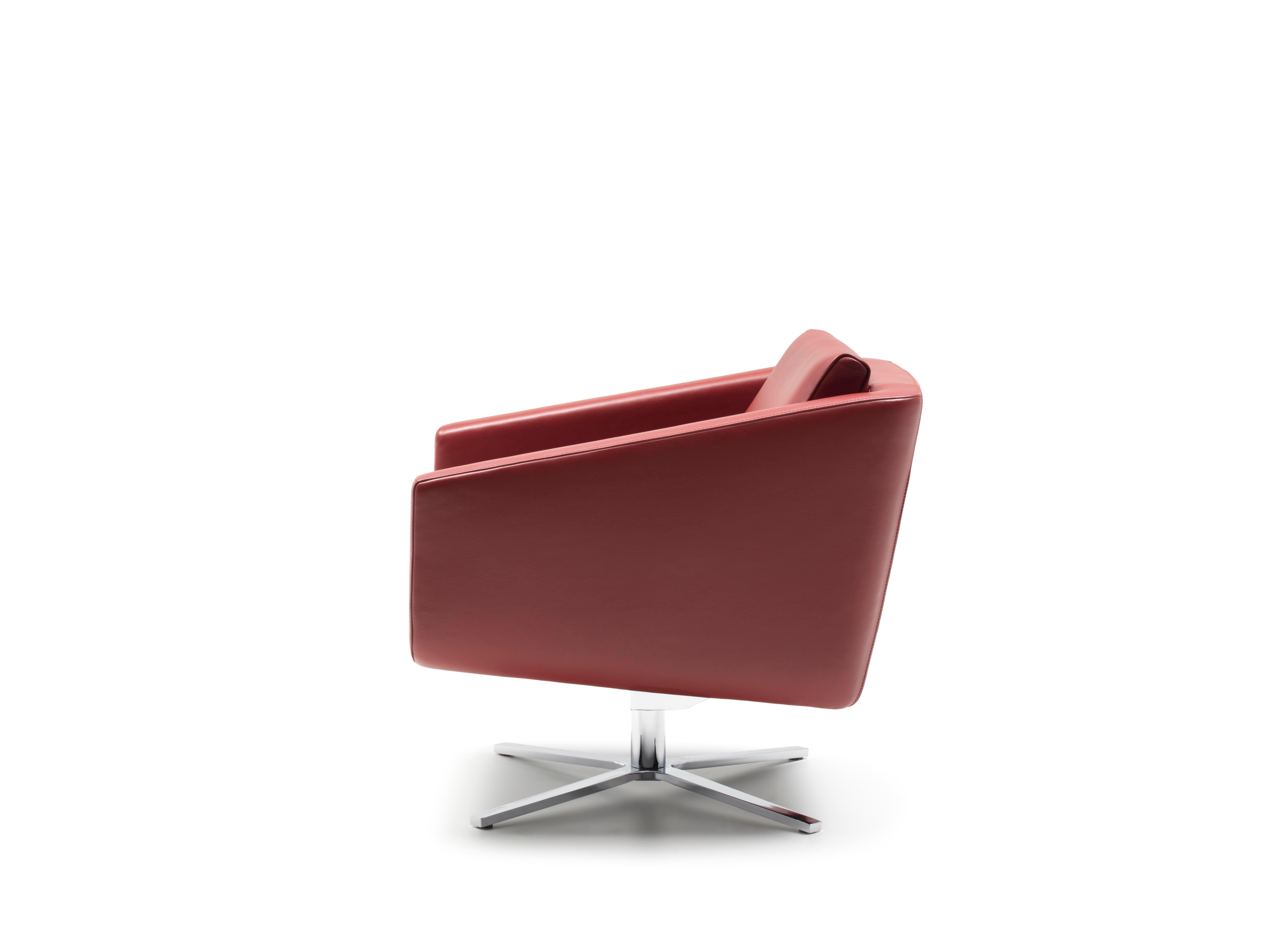 For Sale: Red (Barolo) Pavo Adjustable Leather Armchair by FSM 2