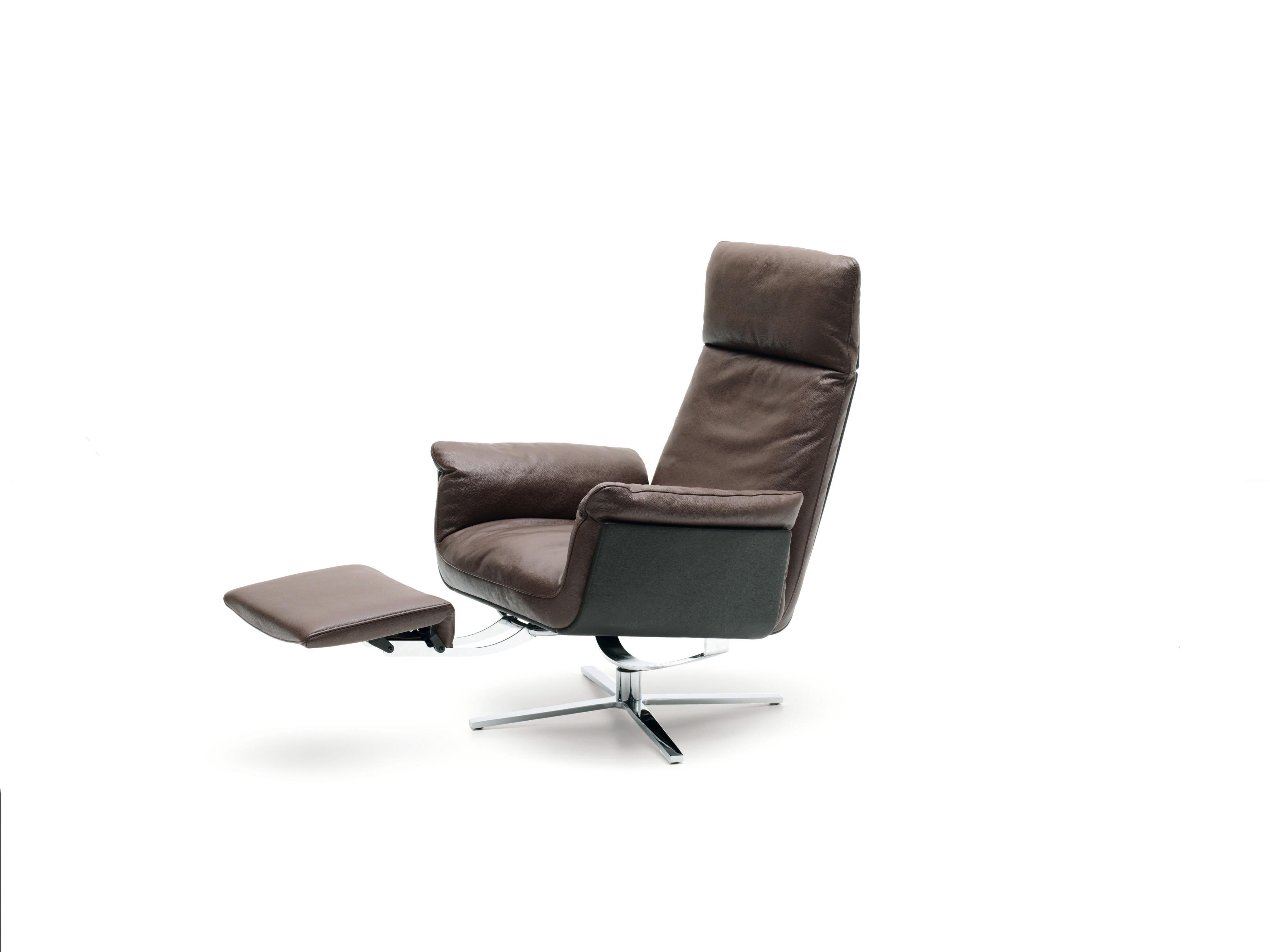 For Sale: Brown (Whisky) Shelby Adjustable Swivel Leather Armchair by FSM 3