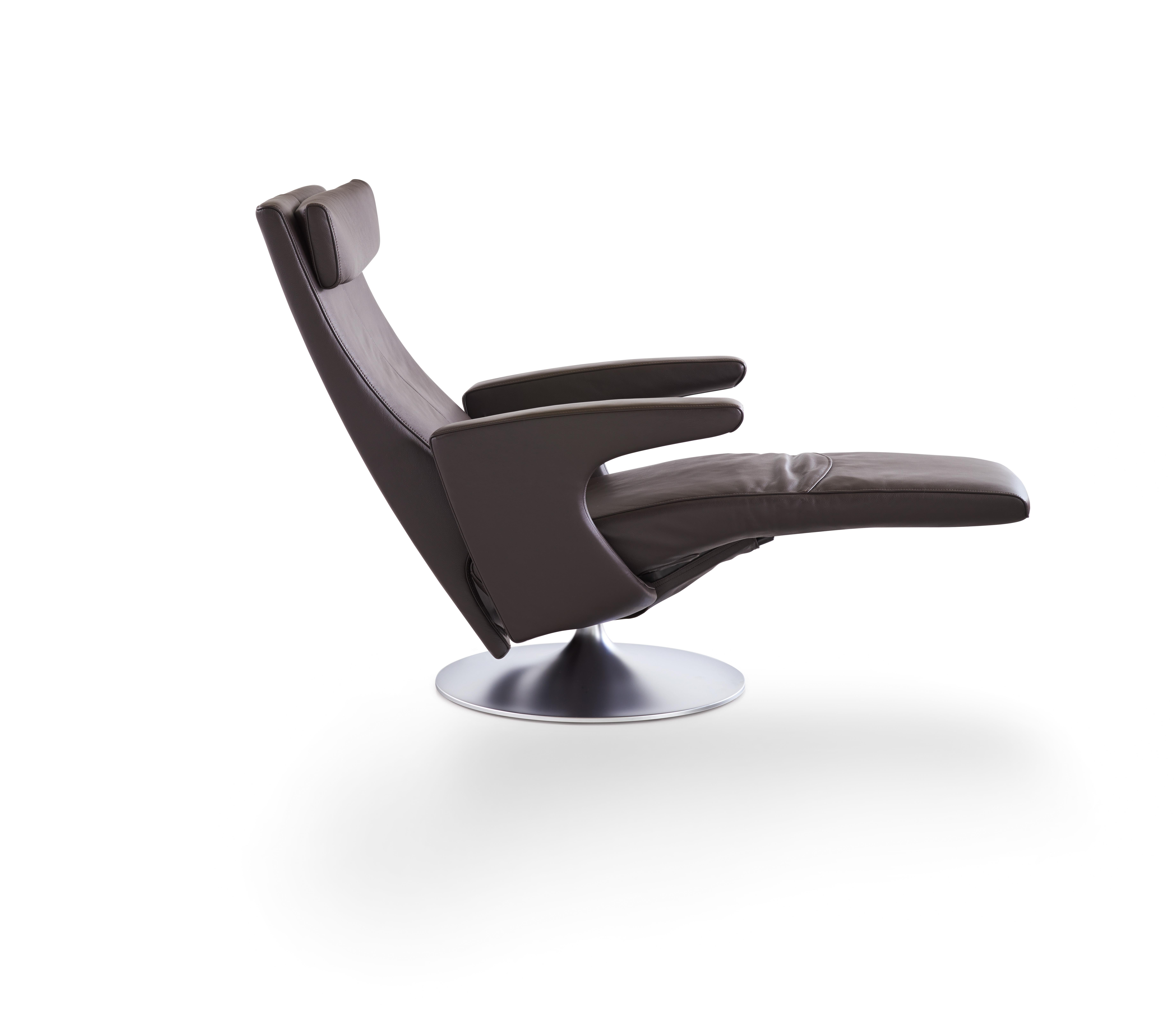 For Sale: Gray (Umbra) Smile Adjustable Rotating Leather Armchair by FSM 3