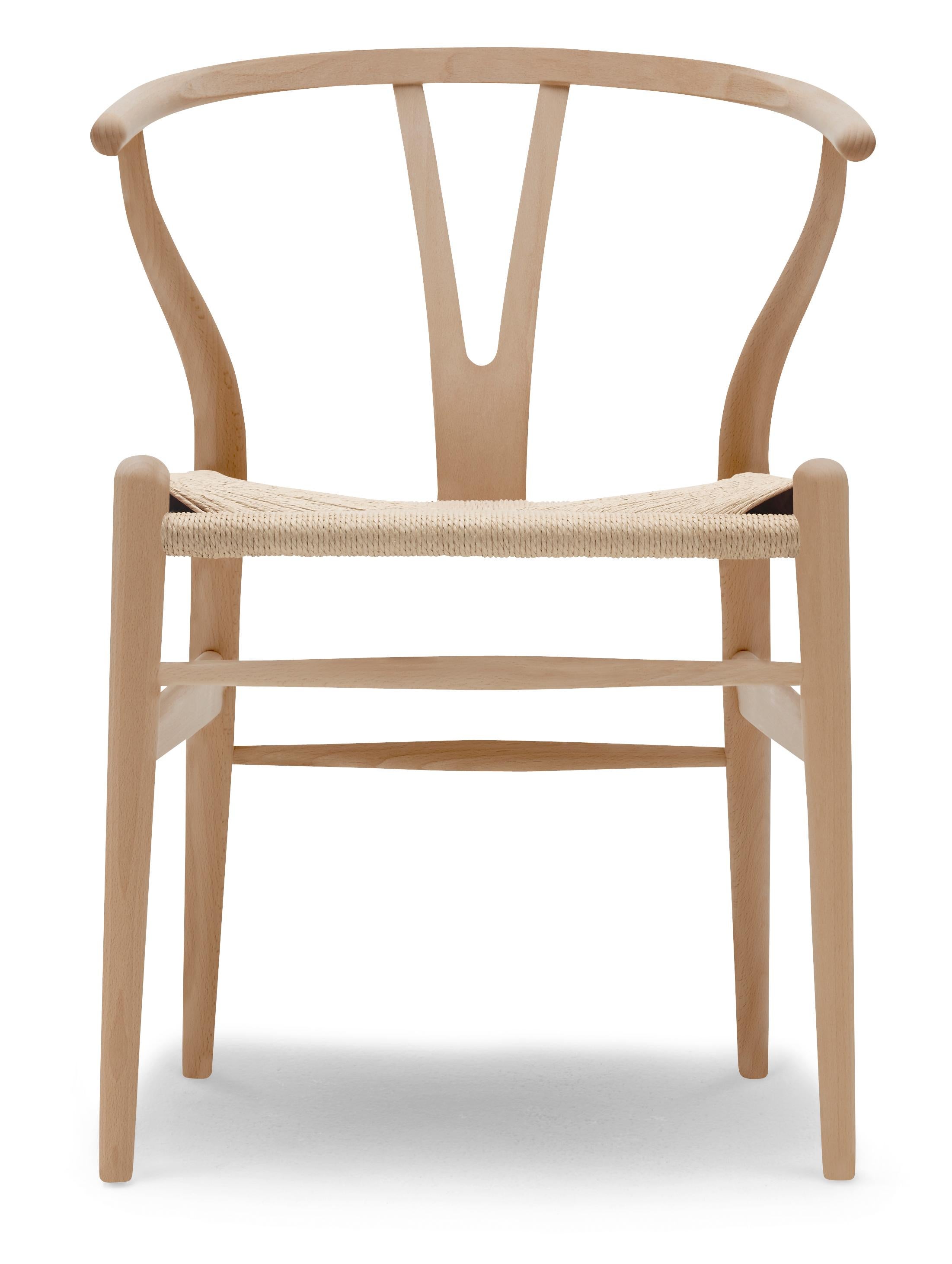 Brown (Beech Oil) CH24 Wishbone Chair in Wood Finishes with Natural Papercord Seat by Hans Wegner