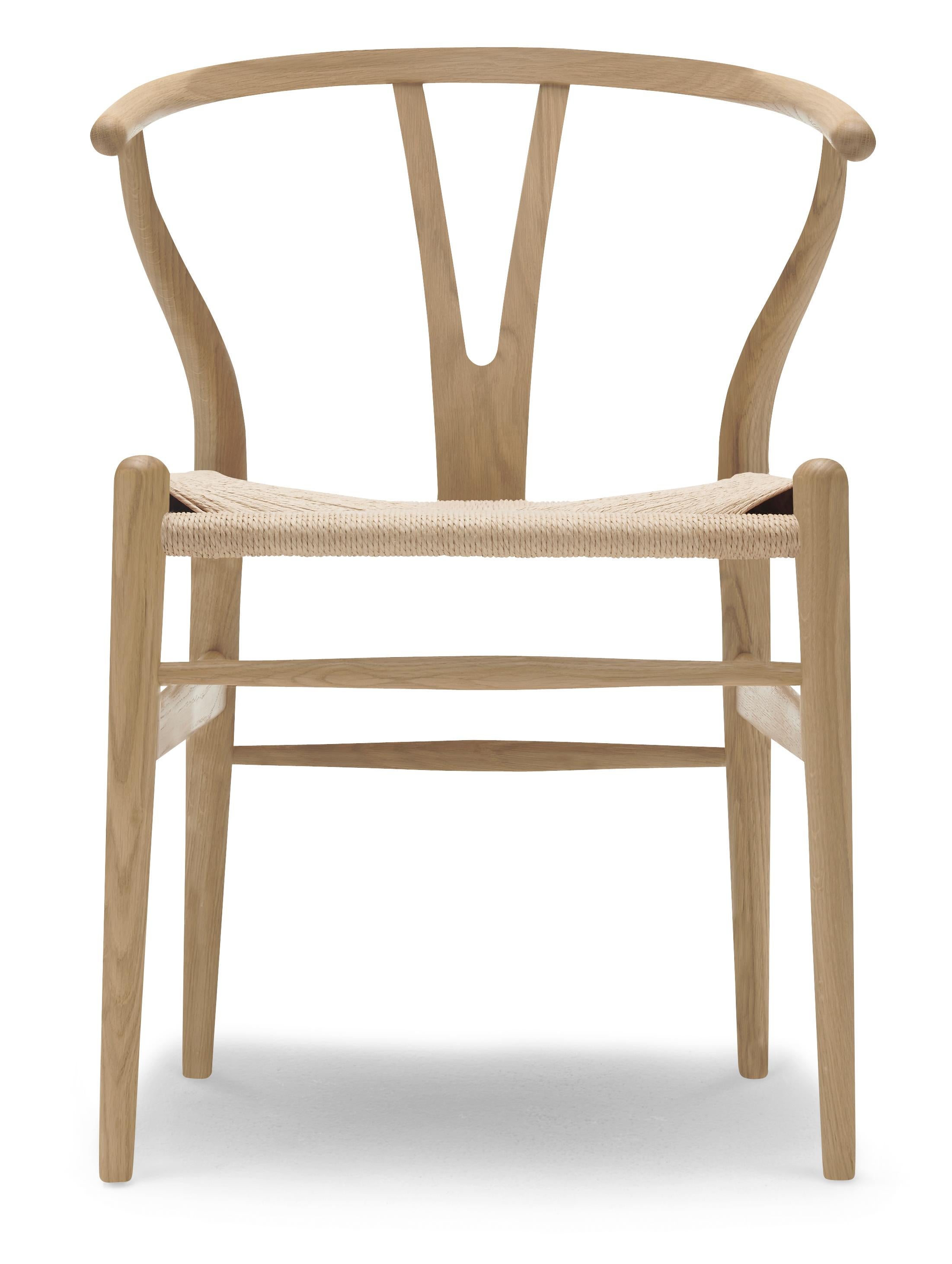 Brown (Oak Soap) CH24 Wishbone Chair in Wood Finishes with Natural Papercord Seat by Hans Wegner