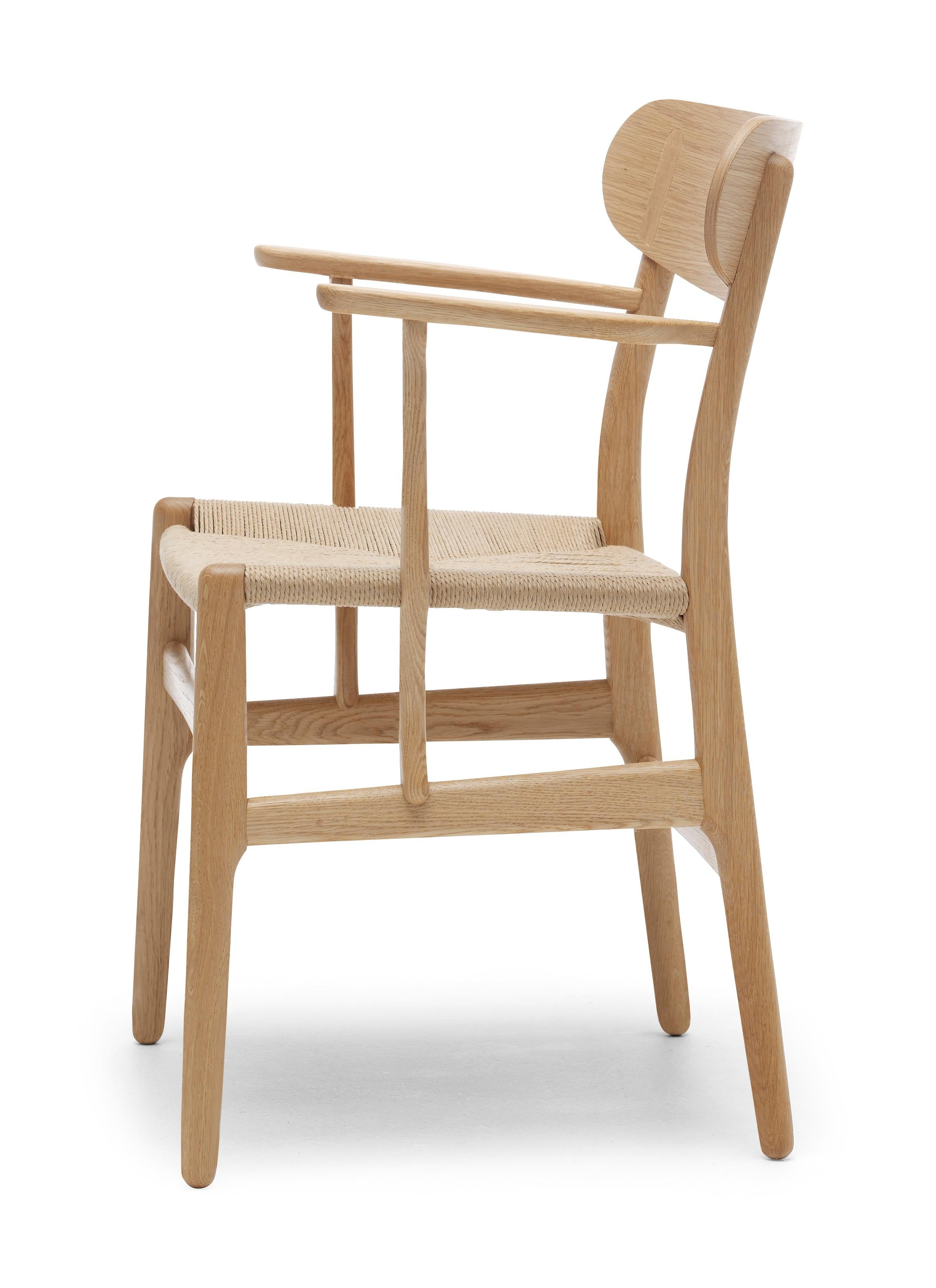 Brown (Oak Oil) CH26 Dining Chair in Wood Finishes with Natural Papercord Seat by Hans J. Wegner 2