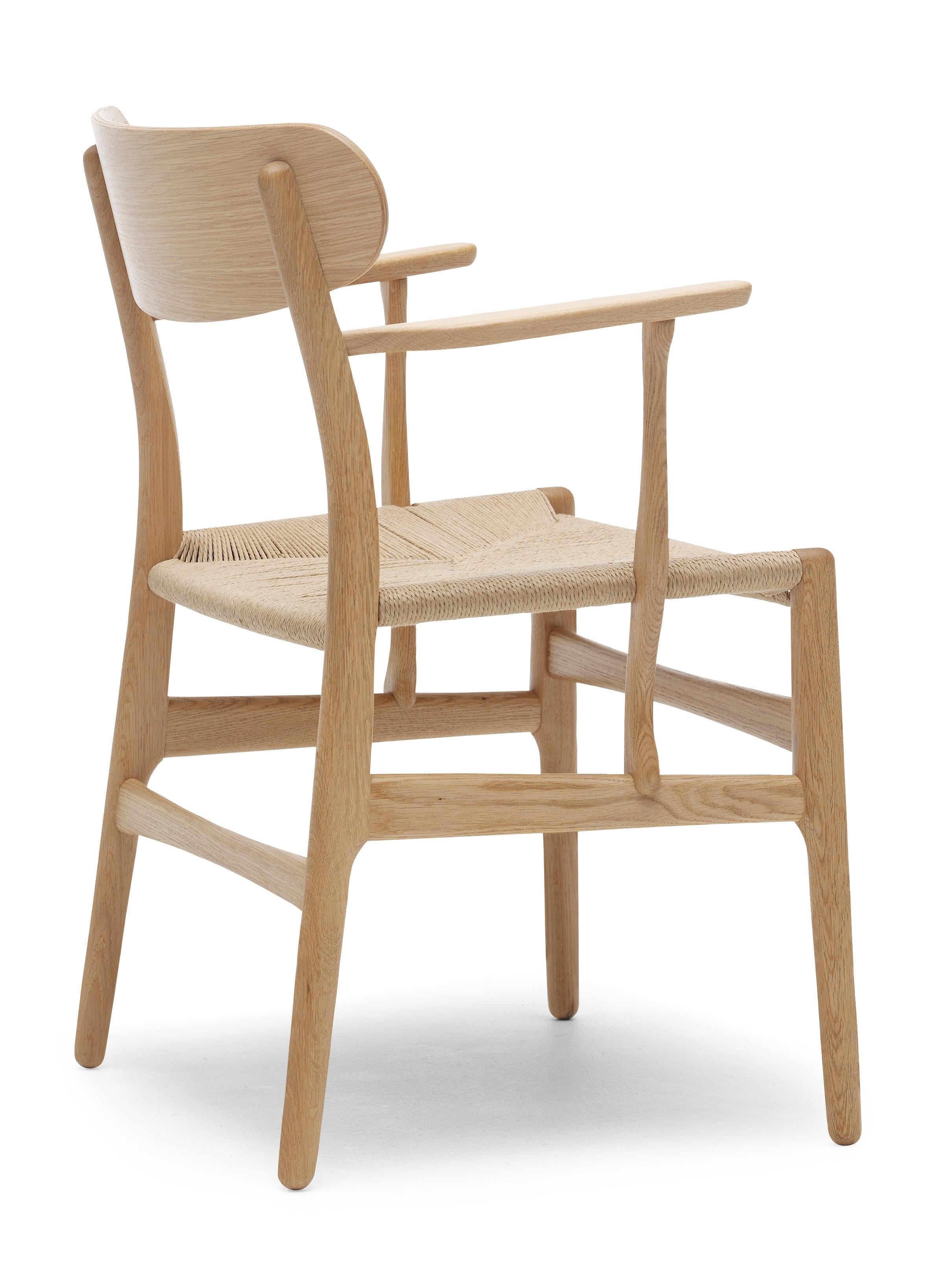 Brown (Oak Oil) CH26 Dining Chair in Wood Finishes with Natural Papercord Seat by Hans J. Wegner 3