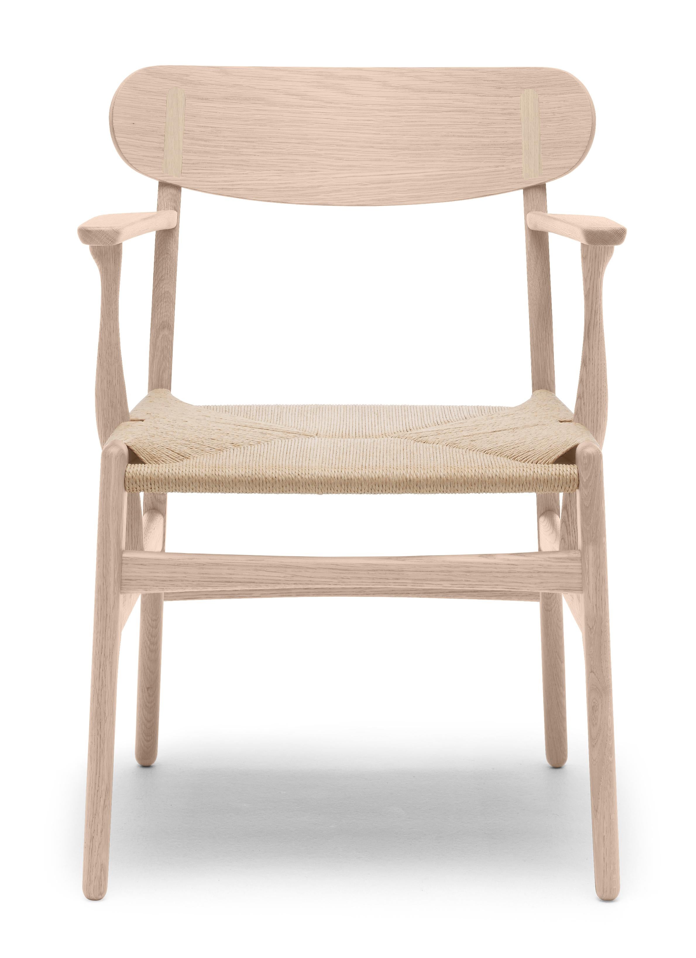 Brown (Oak Soap) CH26 Dining Chair in Wood Finishes with Natural Papercord Seat by Hans J. Wegner