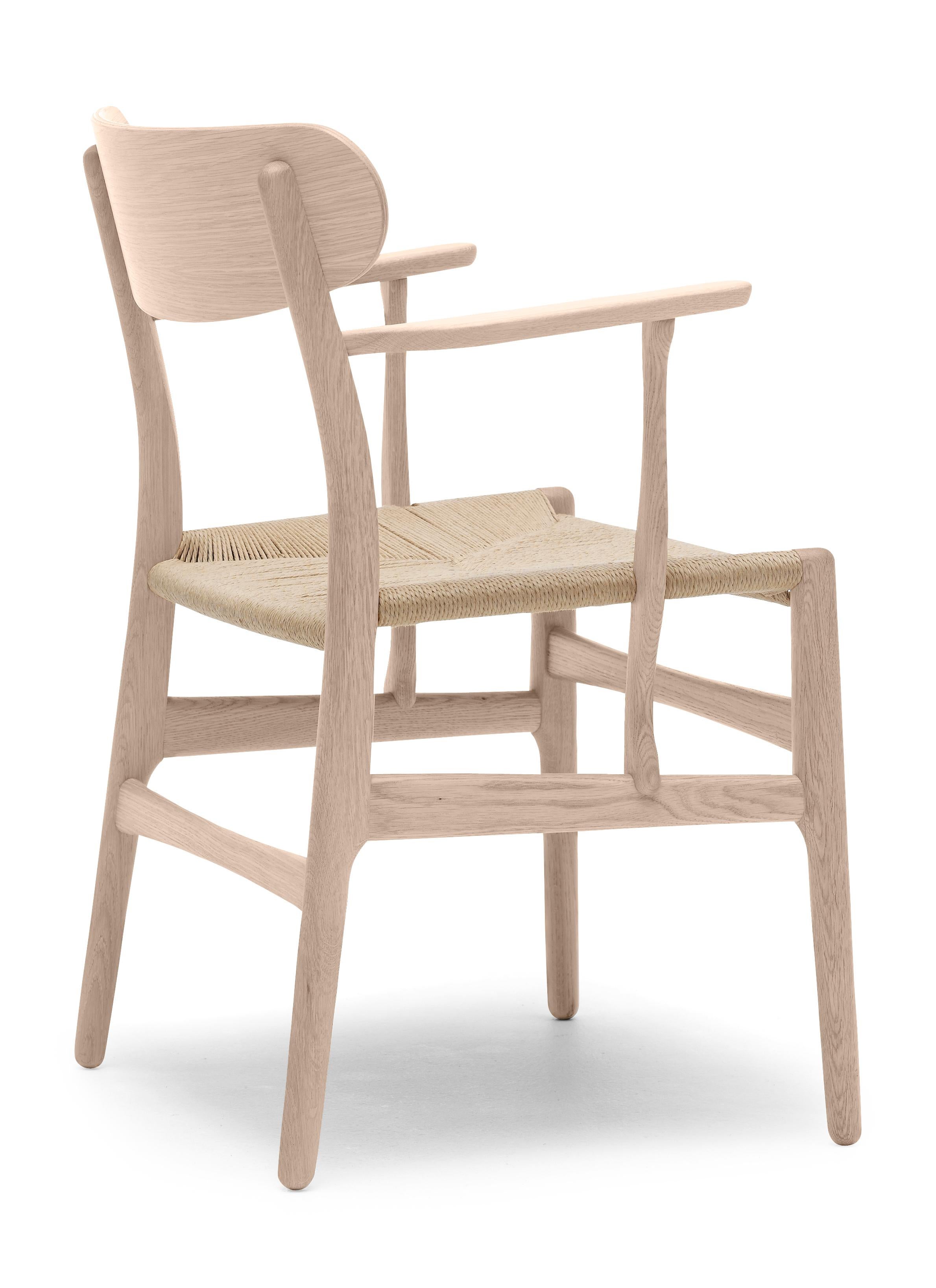 Brown (Oak Soap) CH26 Dining Chair in Wood Finishes with Natural Papercord Seat by Hans J. Wegner 3