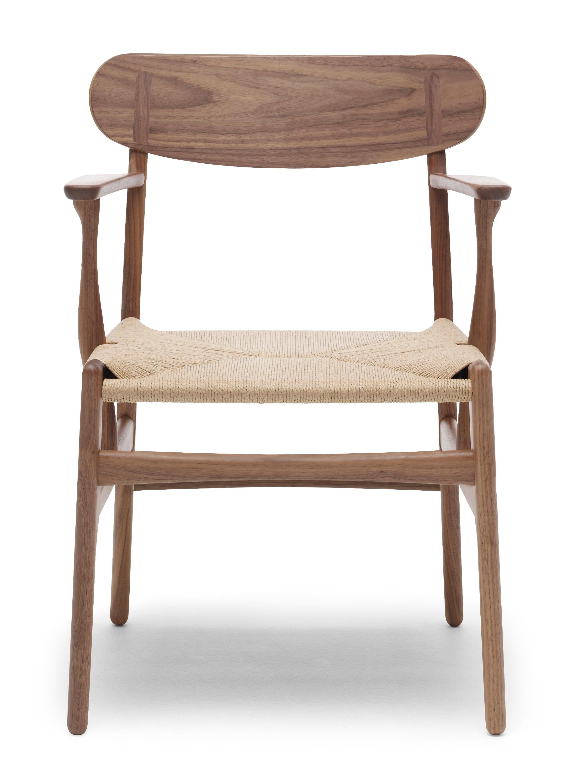 Brown (Walnut Oil) CH26 Dining Chair in Wood Finishes with Natural Papercord Seat by Hans J. Wegner