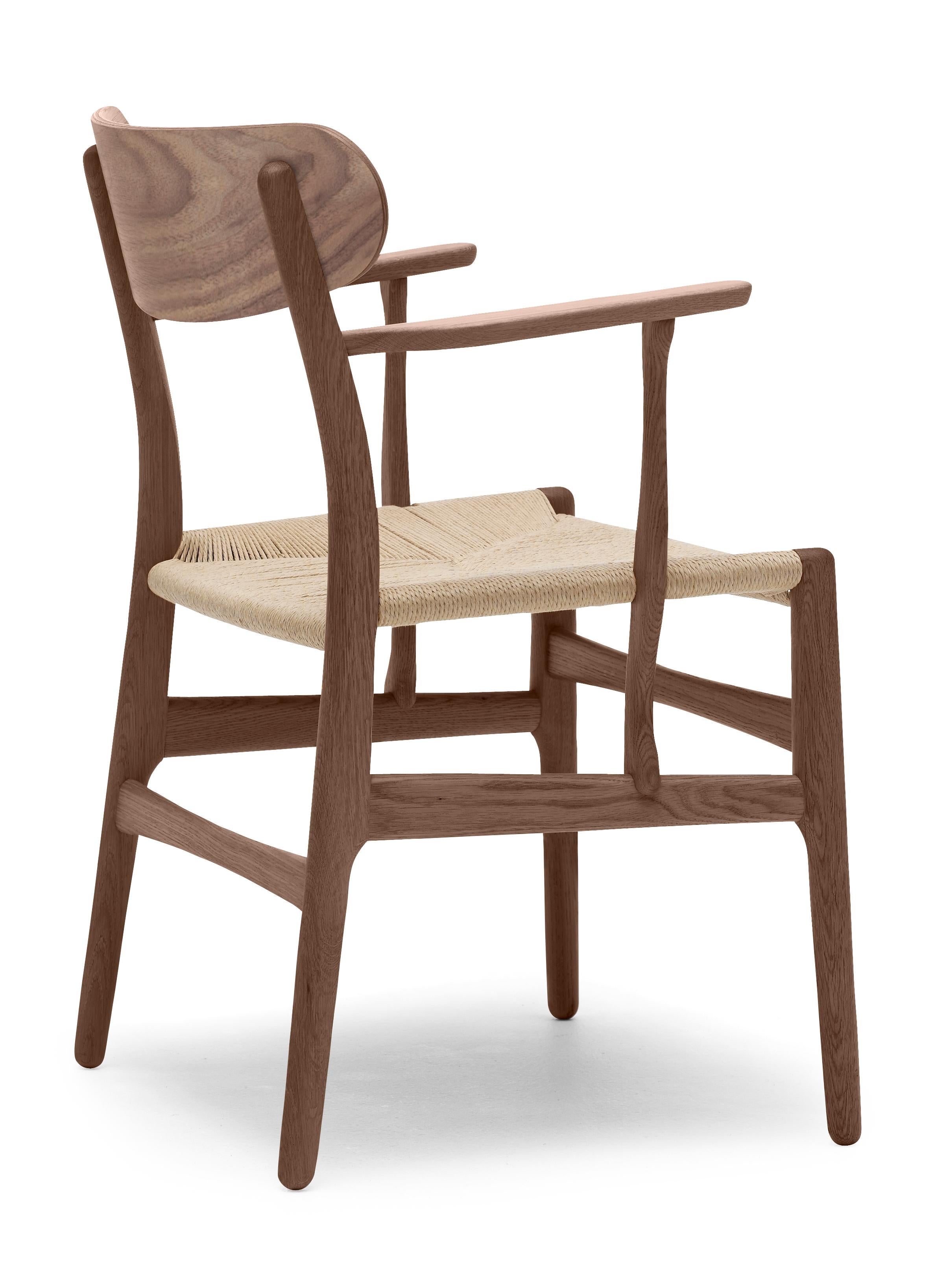 Brown (Walnut Oil) CH26 Dining Chair in Wood Finishes with Natural Papercord Seat by Hans J. Wegner 3