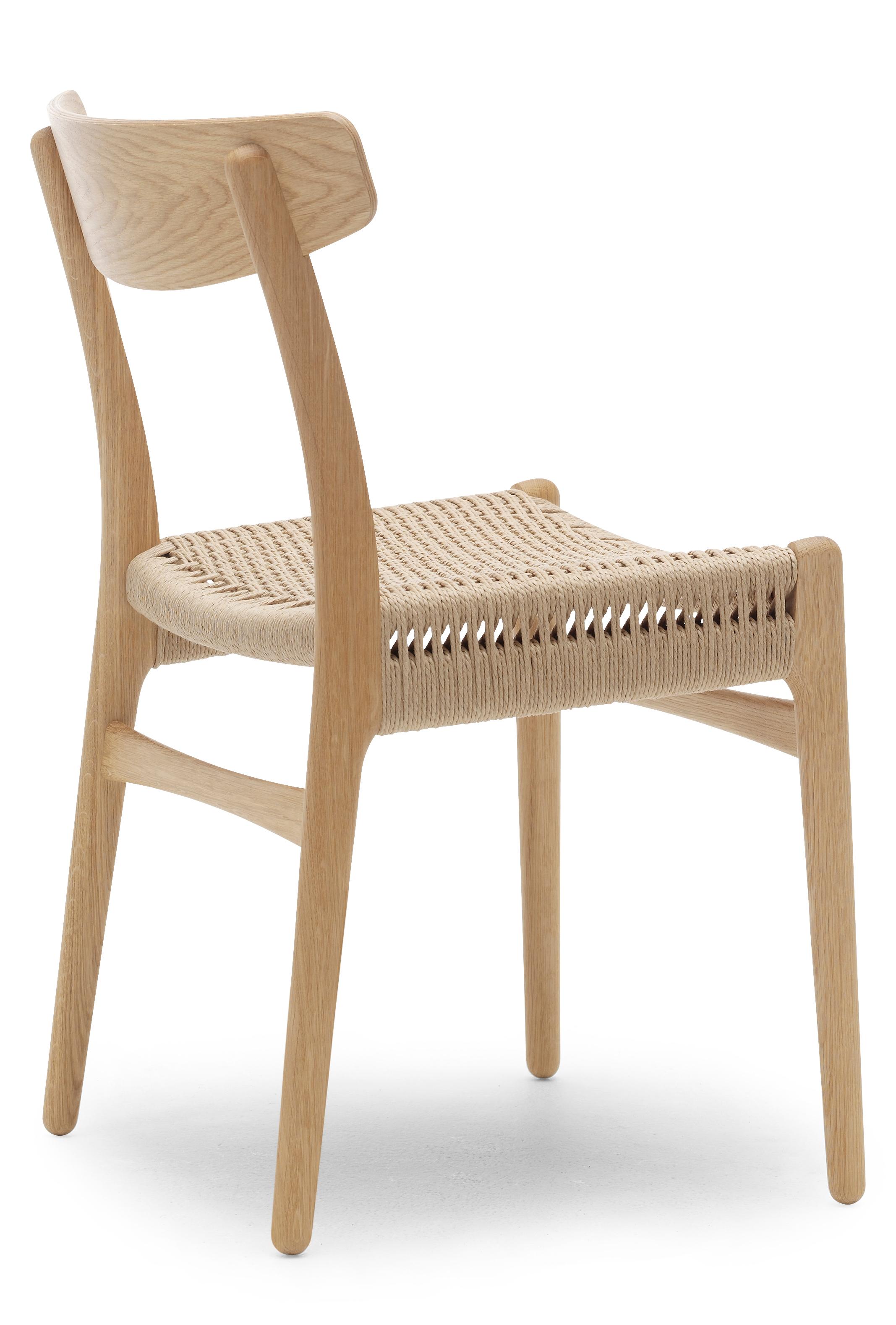 Brown (Oak Oil) CH23 Dining Chair in Wood Finishes with Natural Papercord Seat by Hans J. Wegner 2