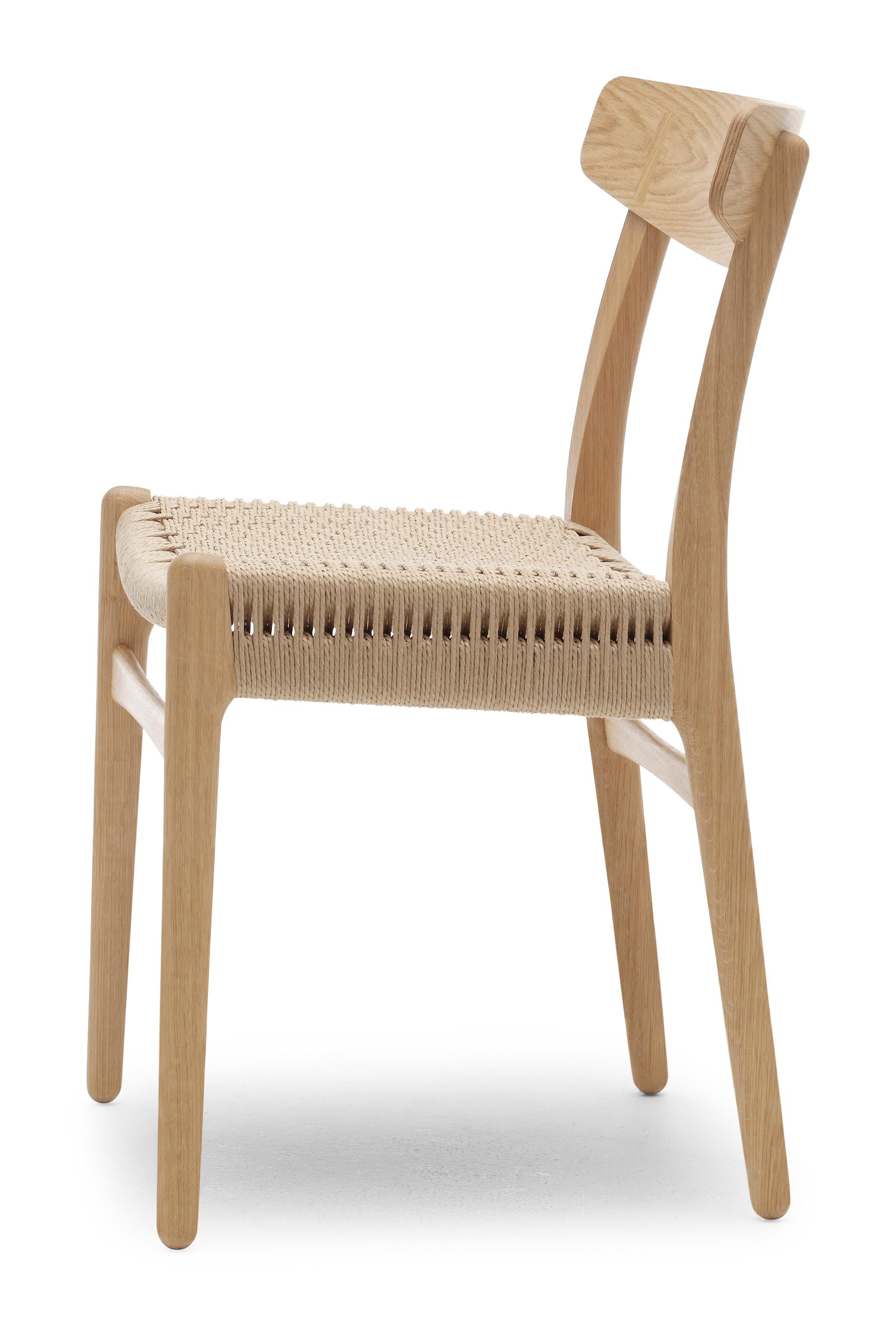 Brown (Oak Oil) CH23 Dining Chair in Wood Finishes with Natural Papercord Seat by Hans J. Wegner 3