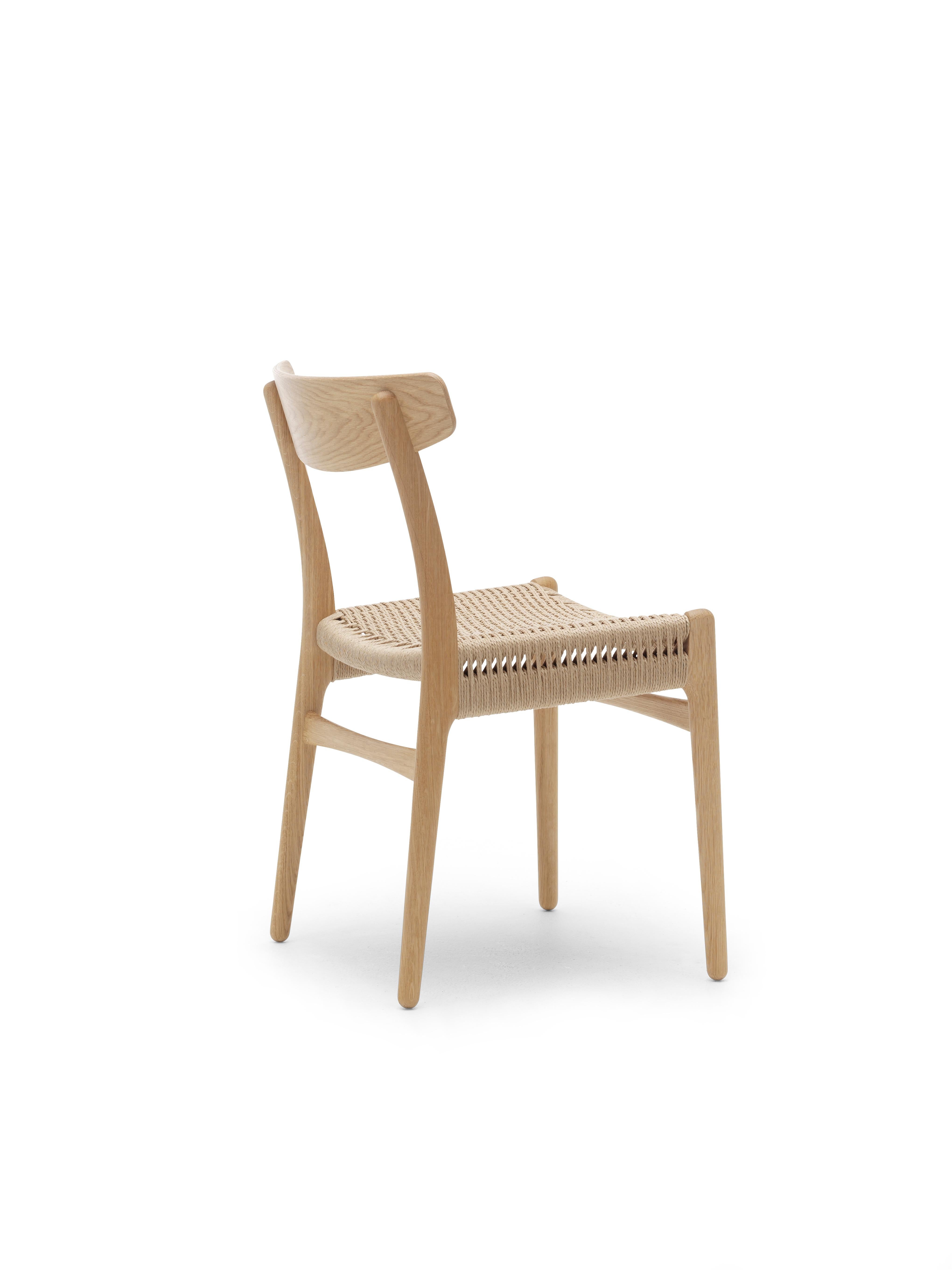 Brown (Oak Oil) CH23 Dining Chair in Wood Finishes with Natural Papercord Seat by Hans J. Wegner 4