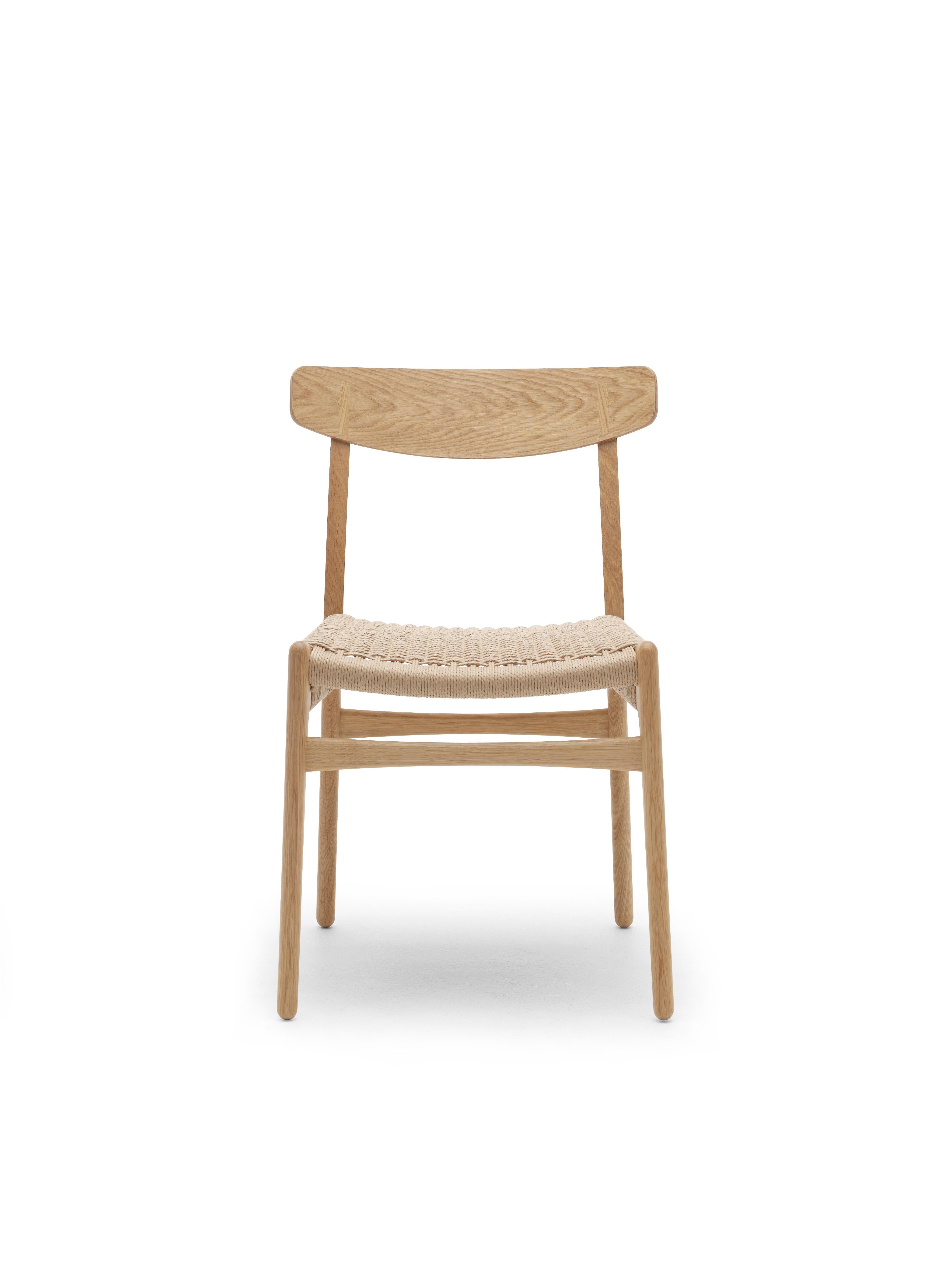 Brown (Oak Oil) CH23 Dining Chair in Wood Finishes with Natural Papercord Seat by Hans J. Wegner 5