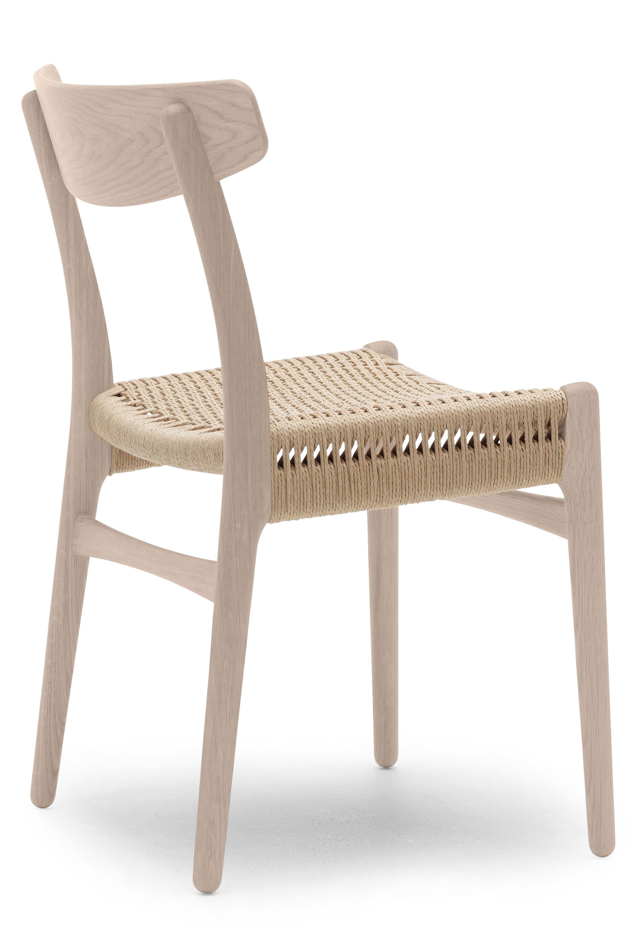 Brown (Oak Soap) CH23 Dining Chair in Wood Finishes with Natural Papercord Seat by Hans J. Wegner 2