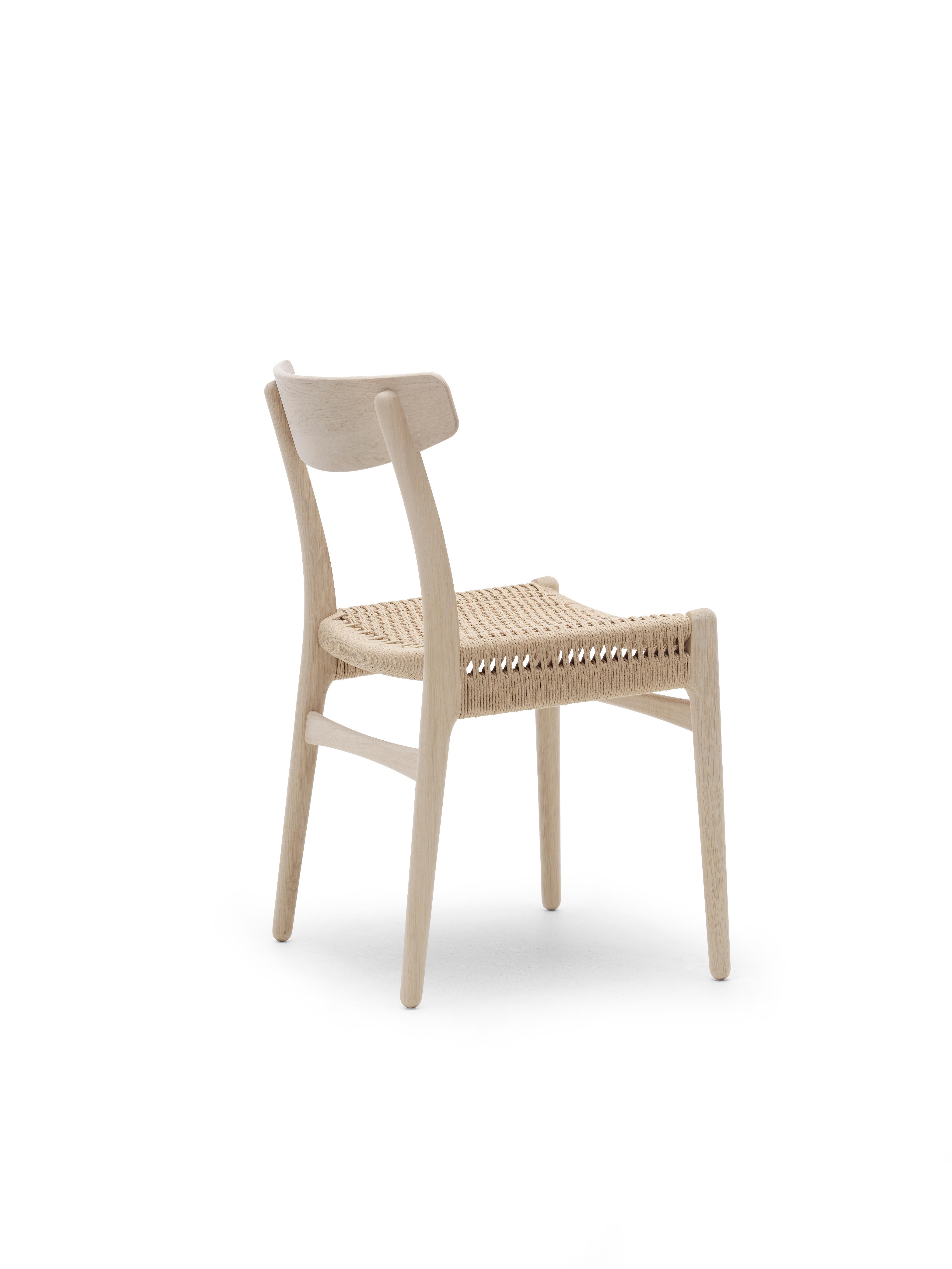 Brown (Oak Soap) CH23 Dining Chair in Wood Finishes with Natural Papercord Seat by Hans J. Wegner 4