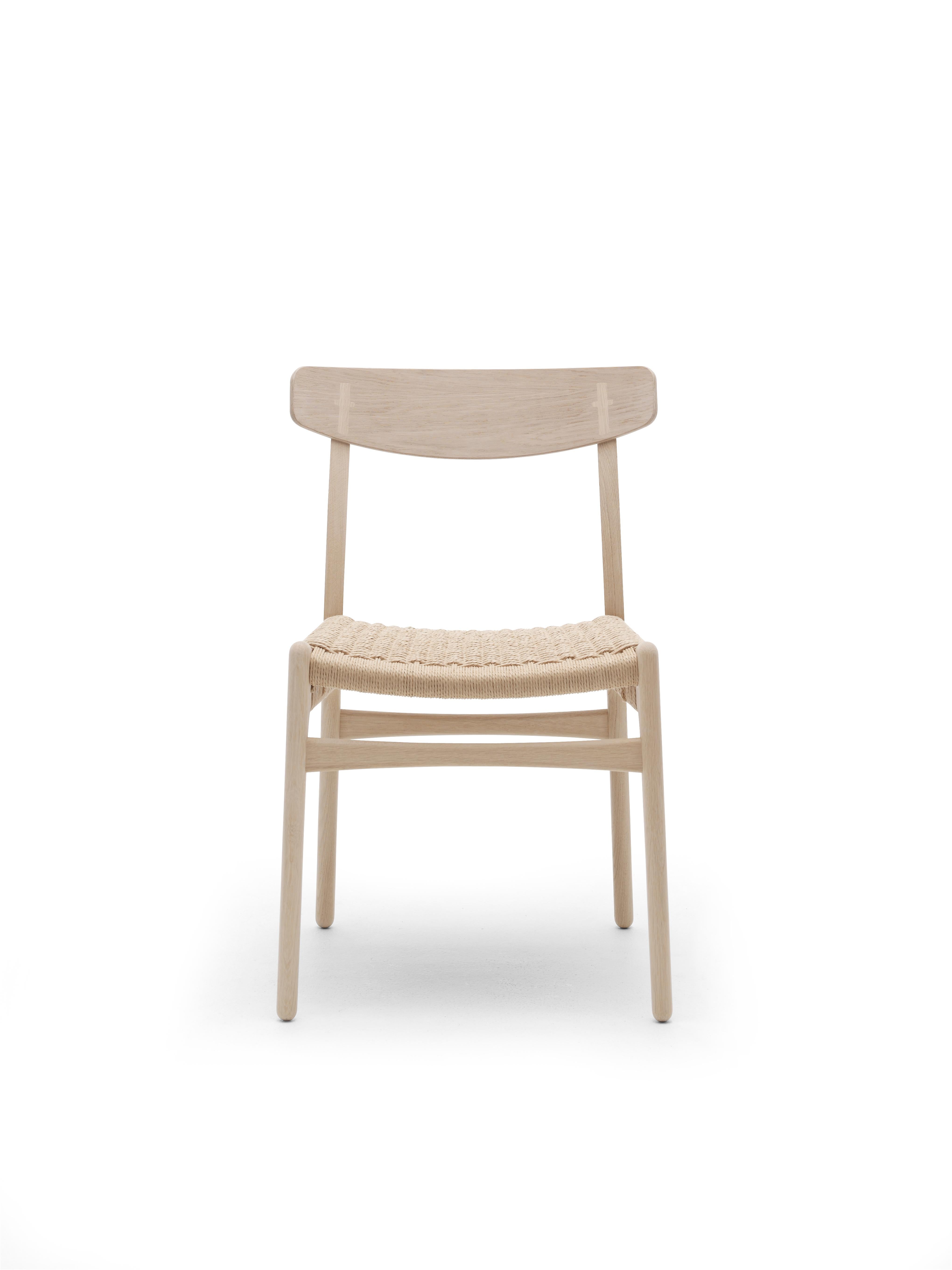 Brown (Oak Soap) CH23 Dining Chair in Wood Finishes with Natural Papercord Seat by Hans J. Wegner 5