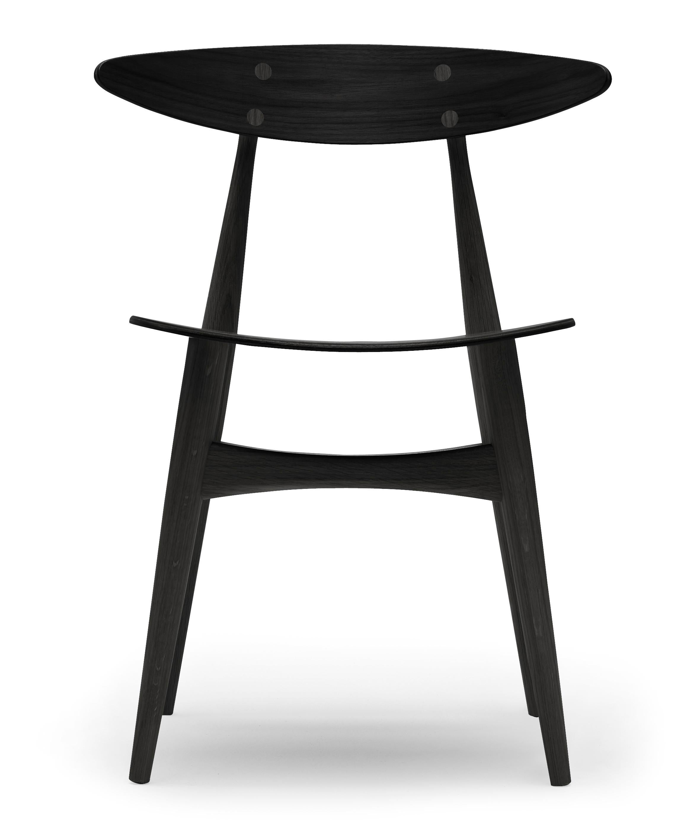 Black (Oak Painted blacks9000-N) CH33T Dining Chair in Wood by Hans J. Wegner
