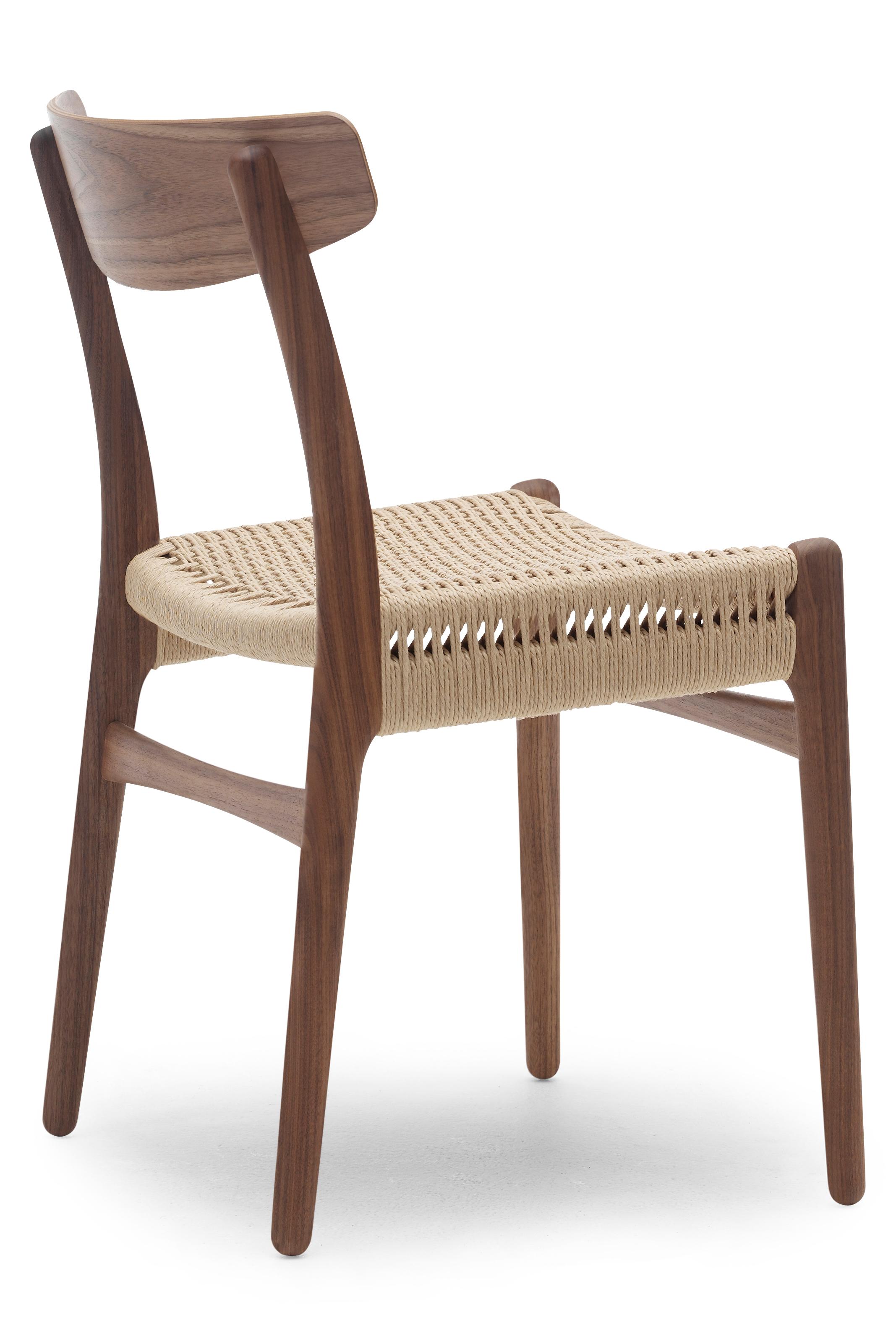 Brown (Walnut Oil) CH23 Dining Chair in Wood Finishes with Natural Papercord Seat by Hans J. Wegner 2