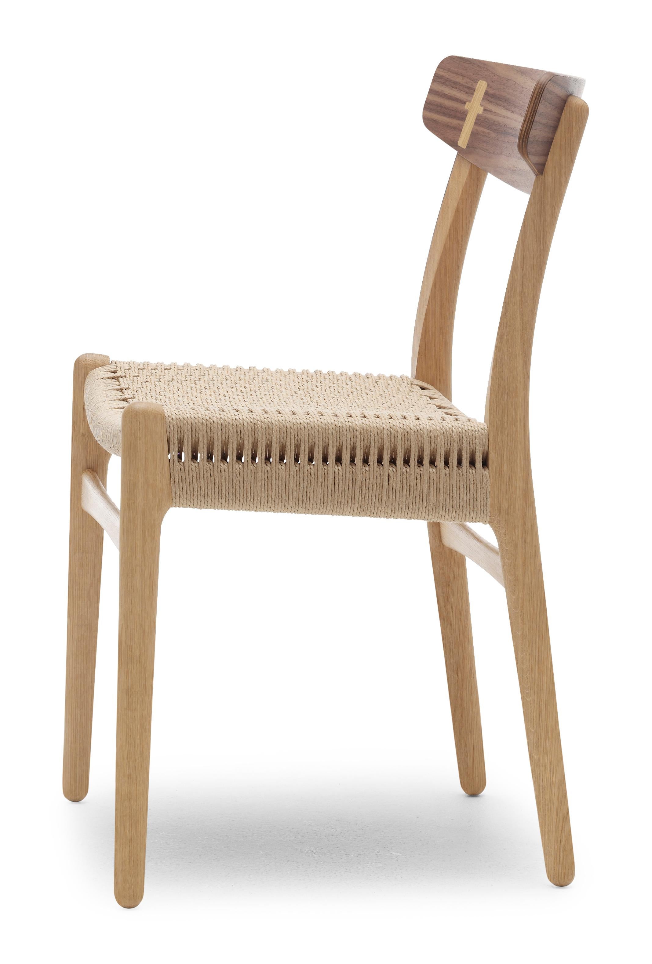 Brown (Oak/Walnut) CH23 Dining Chair in Wood Finishes with Natural Papercord Seat by Hans J. Wegner 2