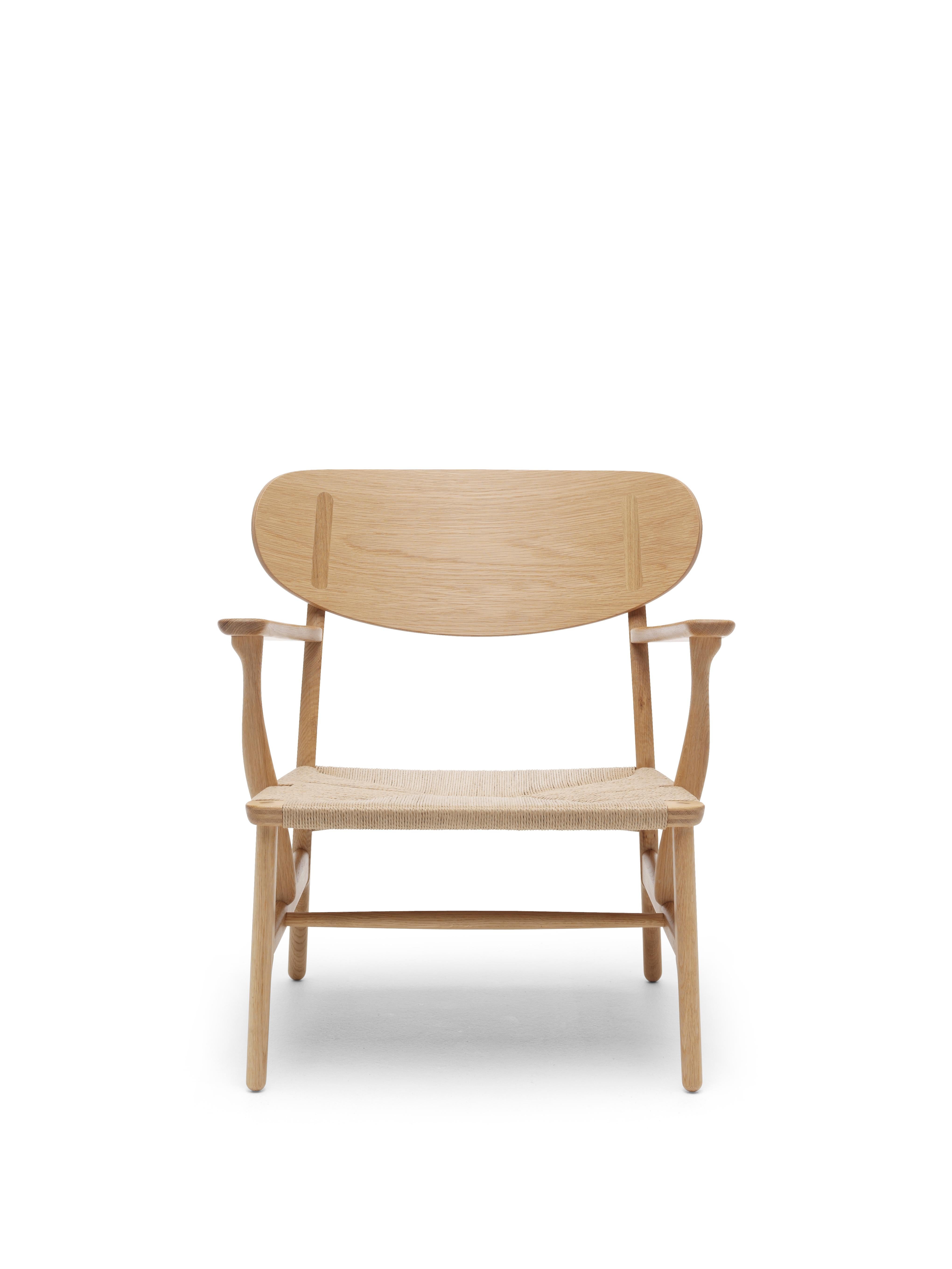 Brown (Oak Oil) CH22 Lounge Chair in Wood with Natural Papercord Seat by Hans J. Wegner