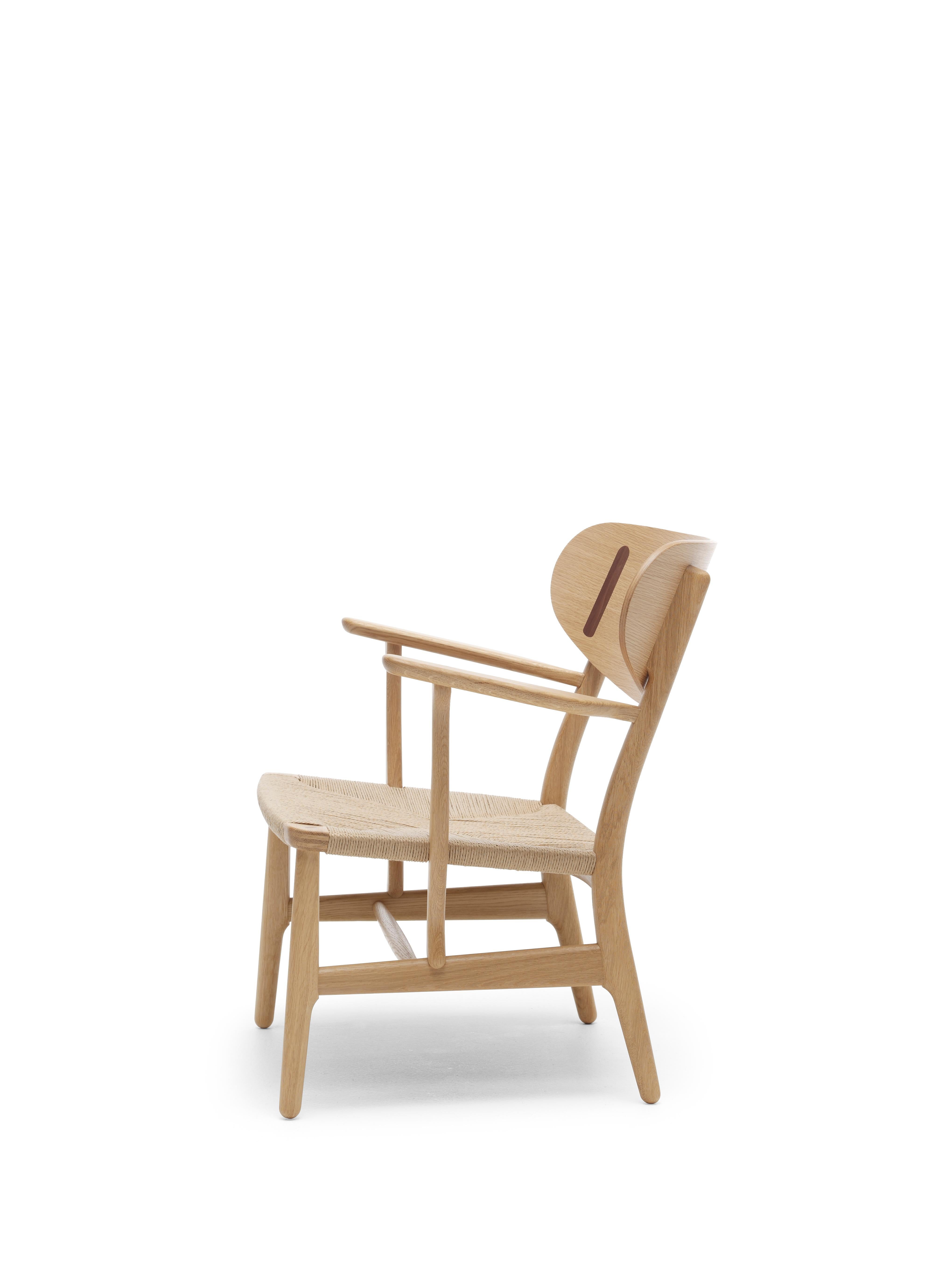 Brown (Oak Oil) CH22 Lounge Chair in Wood with Natural Papercord Seat by Hans J. Wegner 3