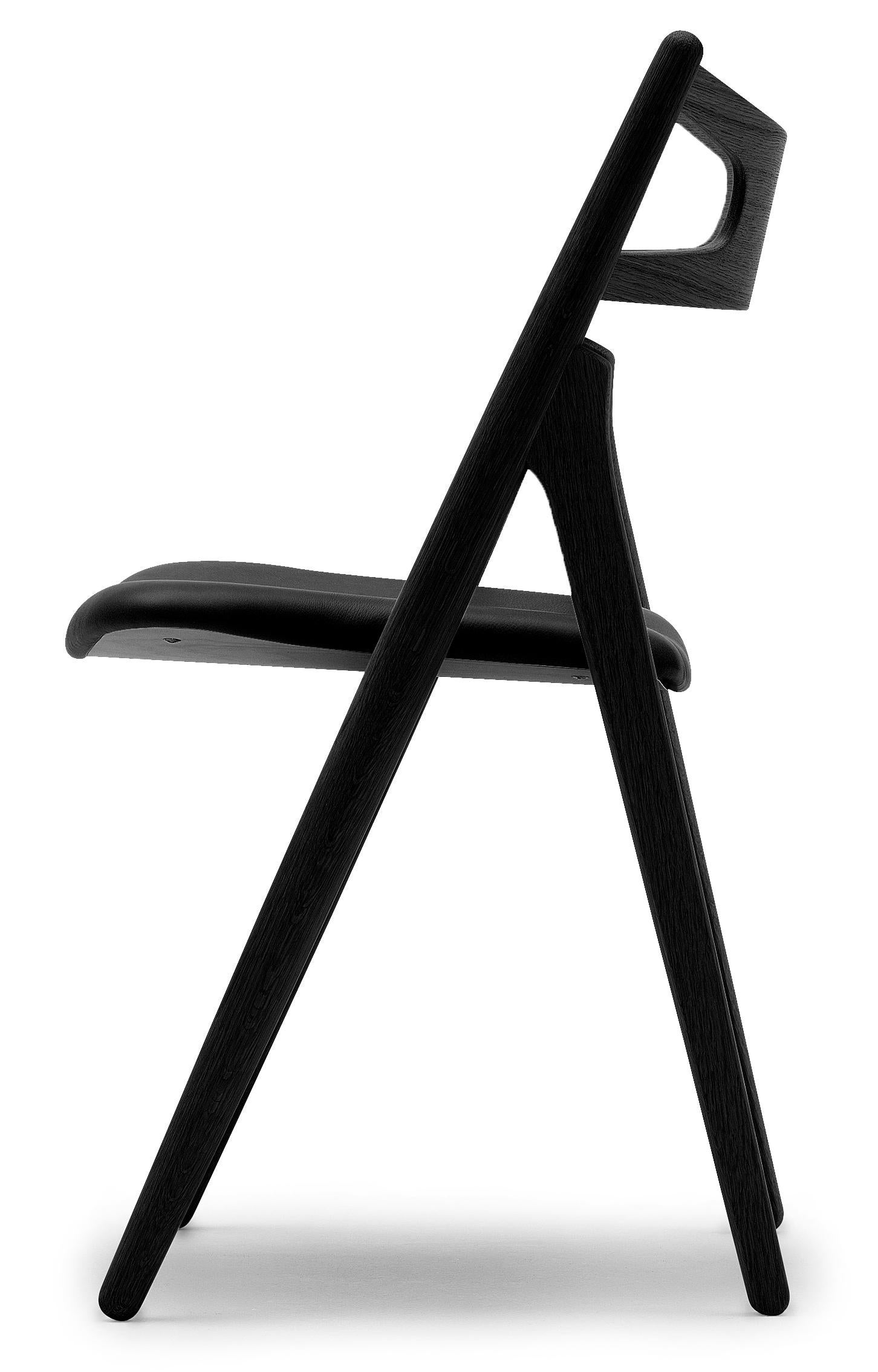 Black (Thor 301) CH29P Sawbuck Chair in Oak Painted Black by Hans J. Wegner 2