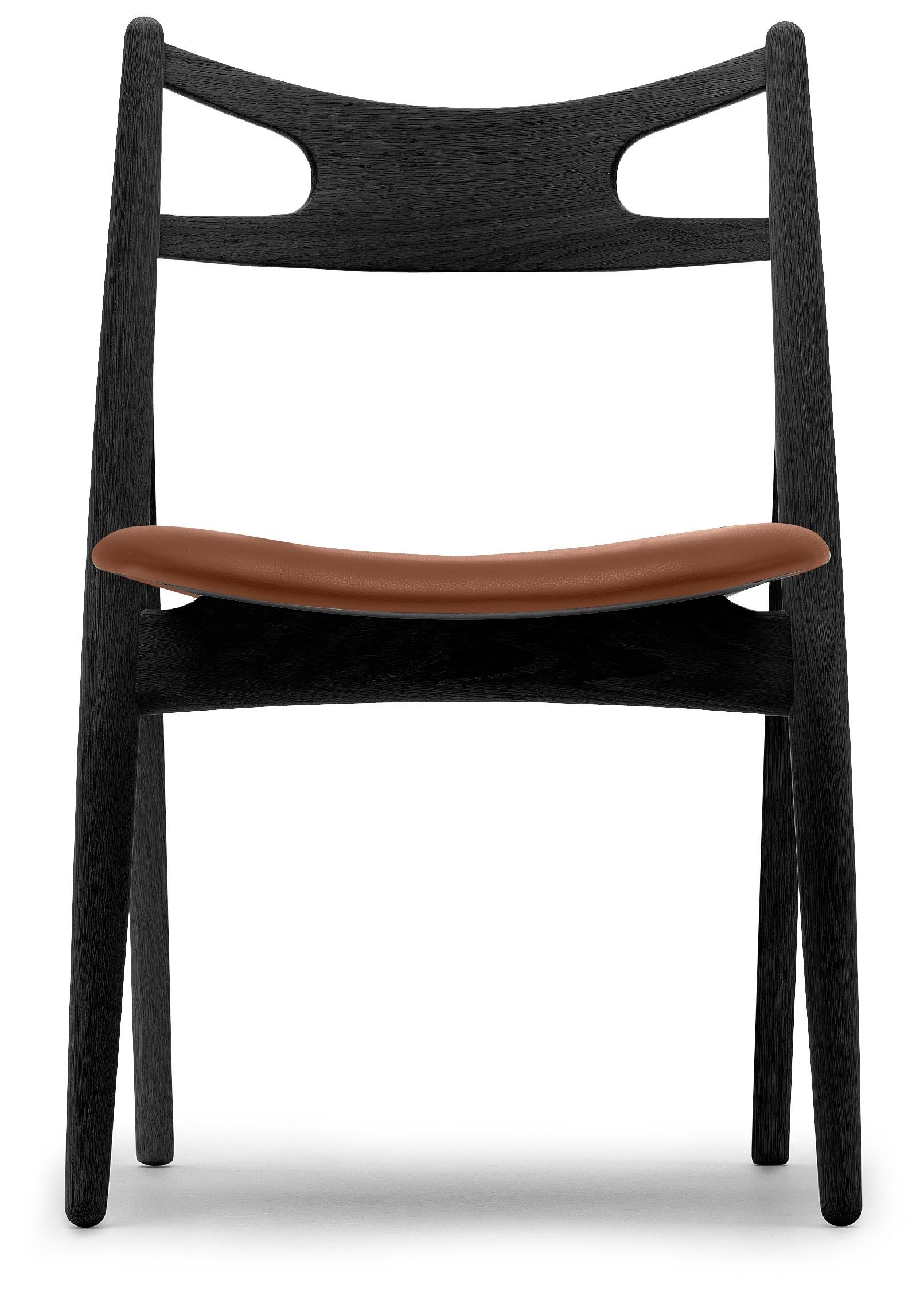 Brown (Thor 307) CH29P Sawbuck Chair in Oak Painted Black by Hans J. Wegner