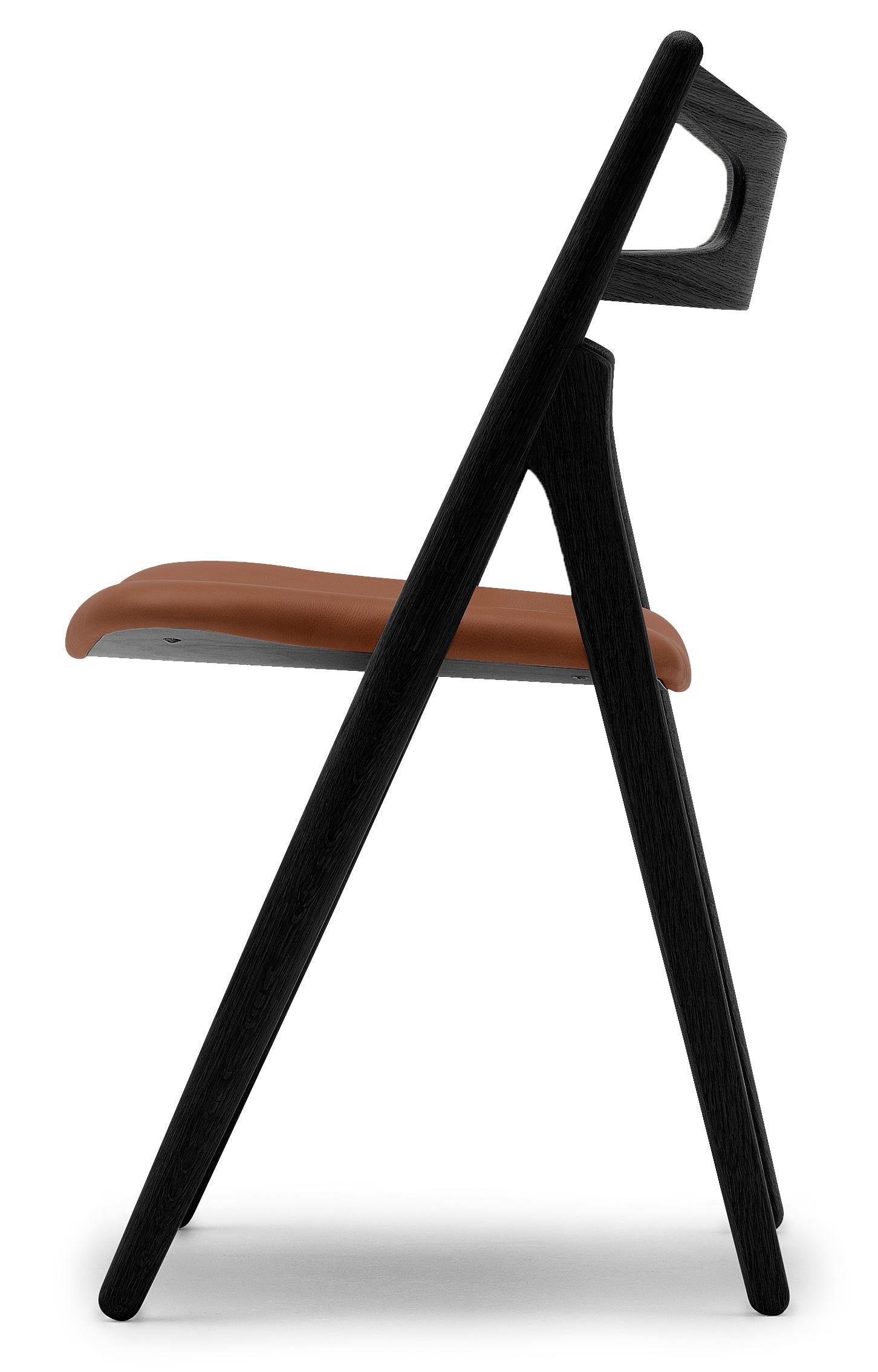 Brown (Thor 307) CH29P Sawbuck Chair in Oak Painted Black by Hans J. Wegner 2