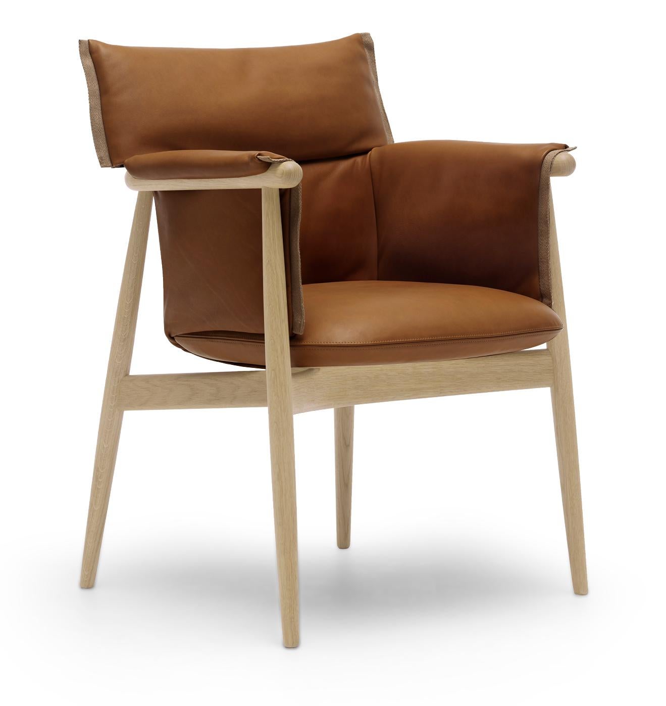 Brown (Loke 7748) E005 Embrace Dining Chair in Oak Soap with Natural Edging Strip by EOOS 2