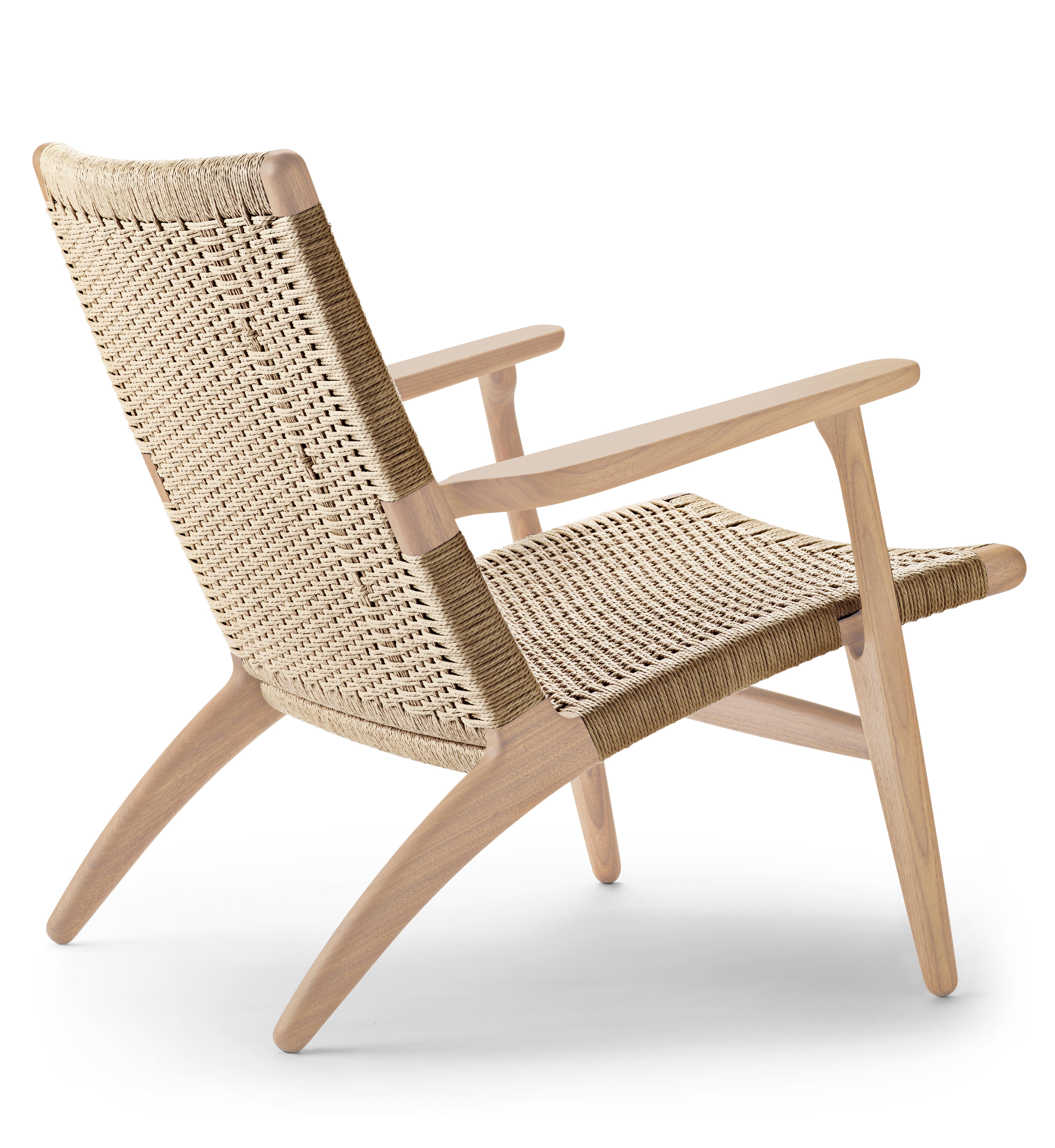 Beige (Oak White Oil) CH25 Easy Lounge Chair with Natural Papercord Seat by Hans J. Wegner 3