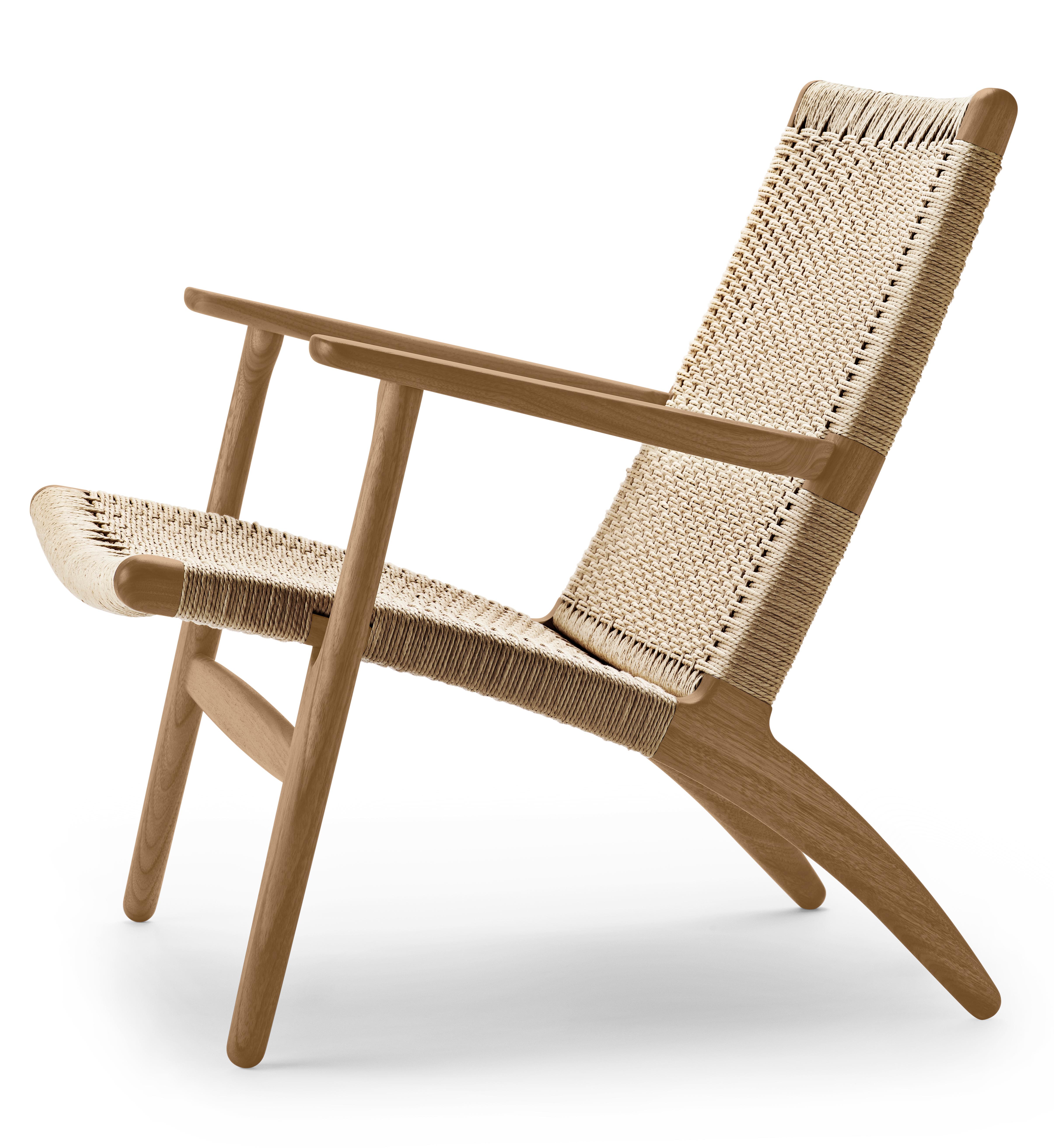Brown (Oak Oil) CH25 Easy Lounge Chair with Natural Papercord Seat by Hans J. Wegner 2