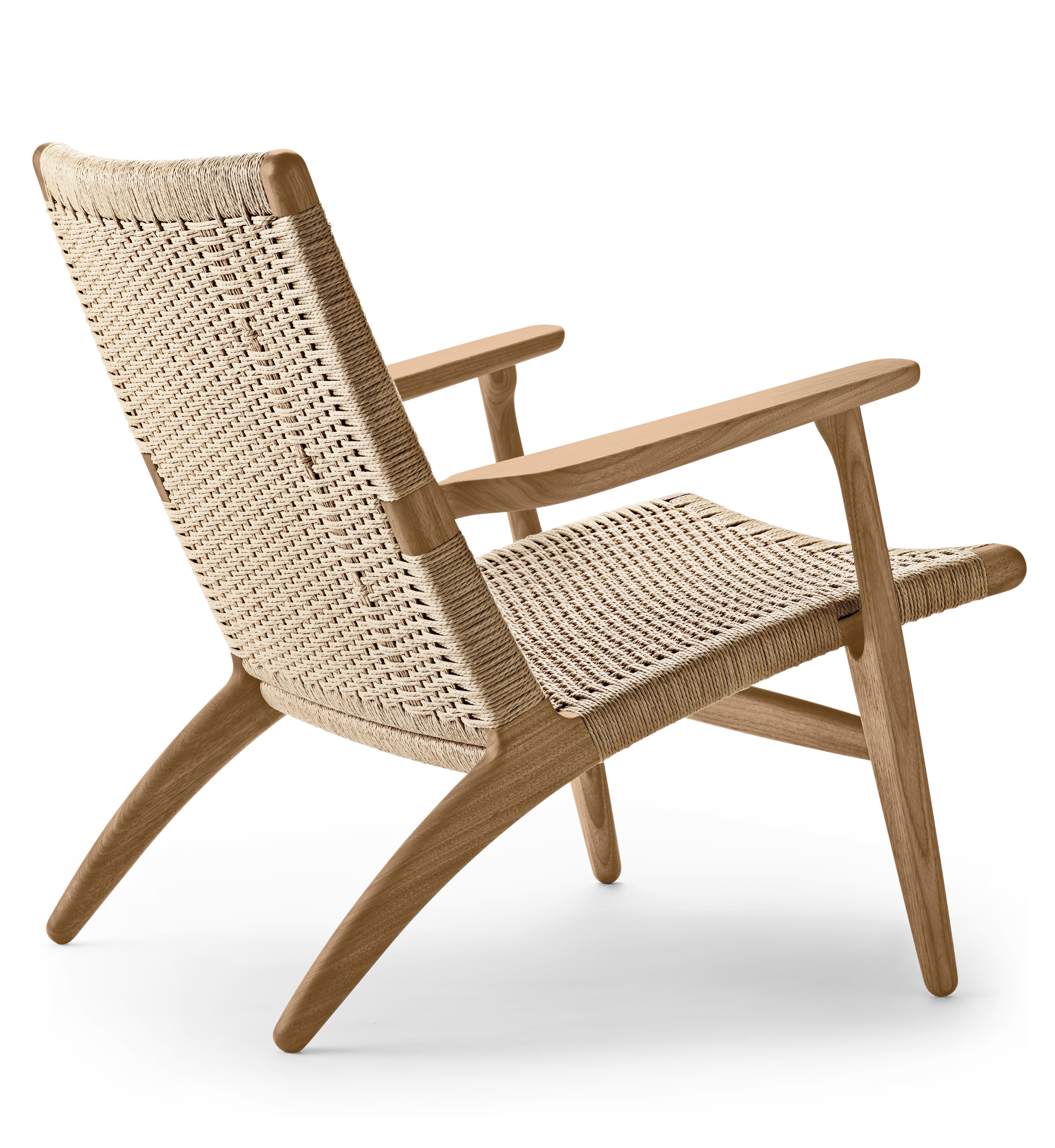 Brown (Oak Oil) CH25 Easy Lounge Chair with Natural Papercord Seat by Hans J. Wegner 3