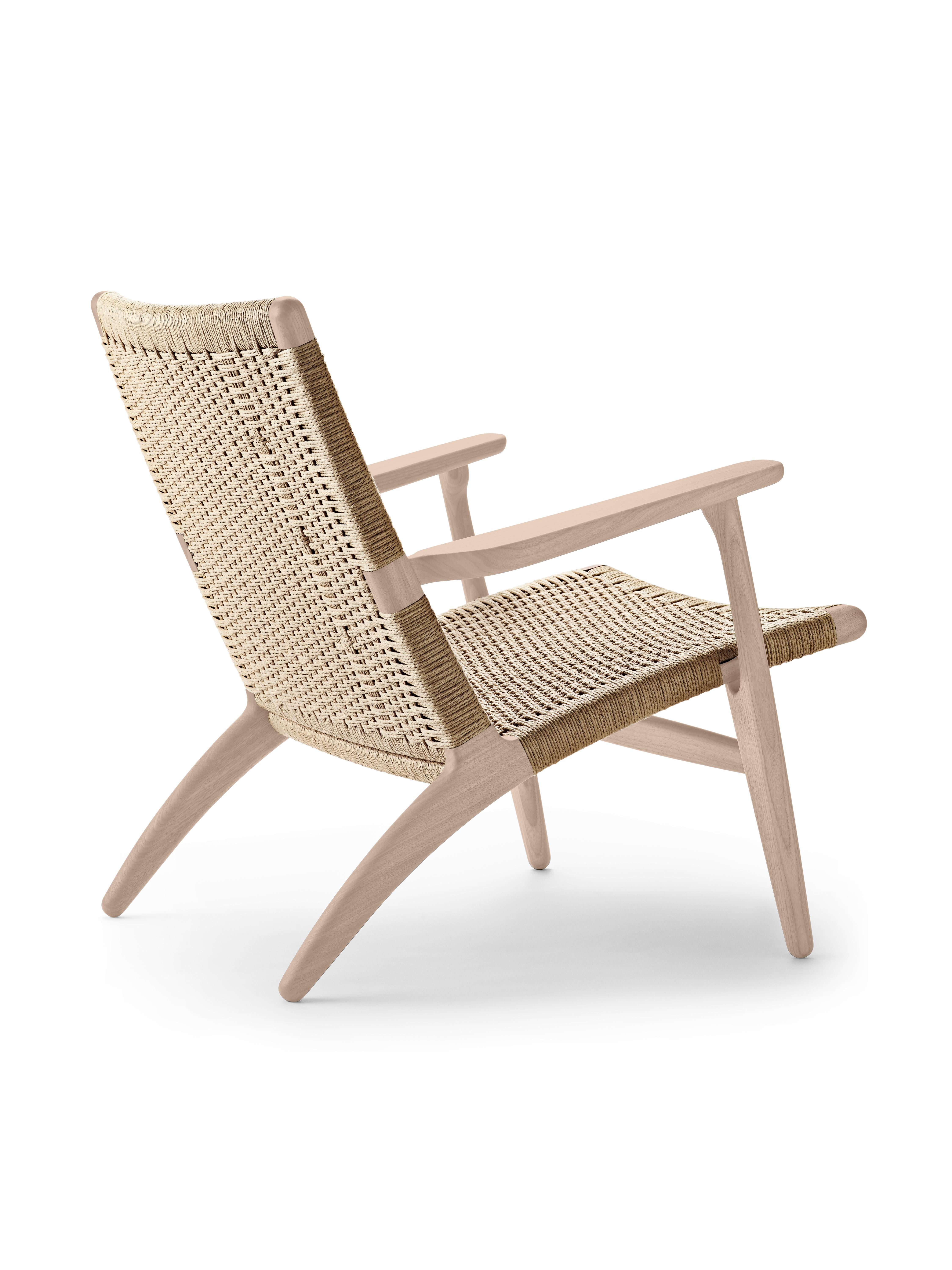 Brown (Oak Soap) CH25 Easy Lounge Chair with Natural Papercord Seat by Hans J. Wegner 2