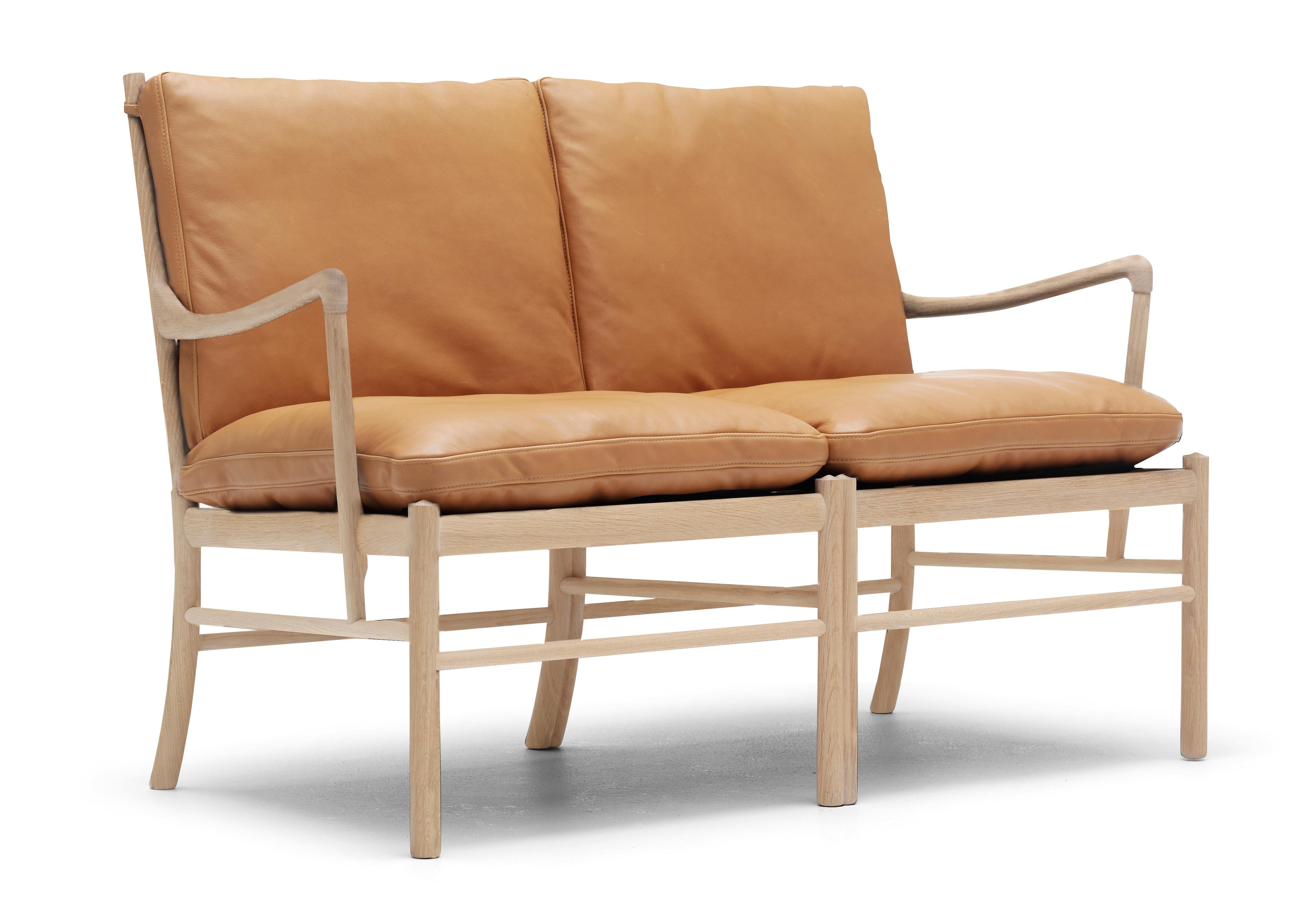 Brown (Sif 95) OW149-2 Colonial Sofa in Oak White Oil by Ole Wanscher 2