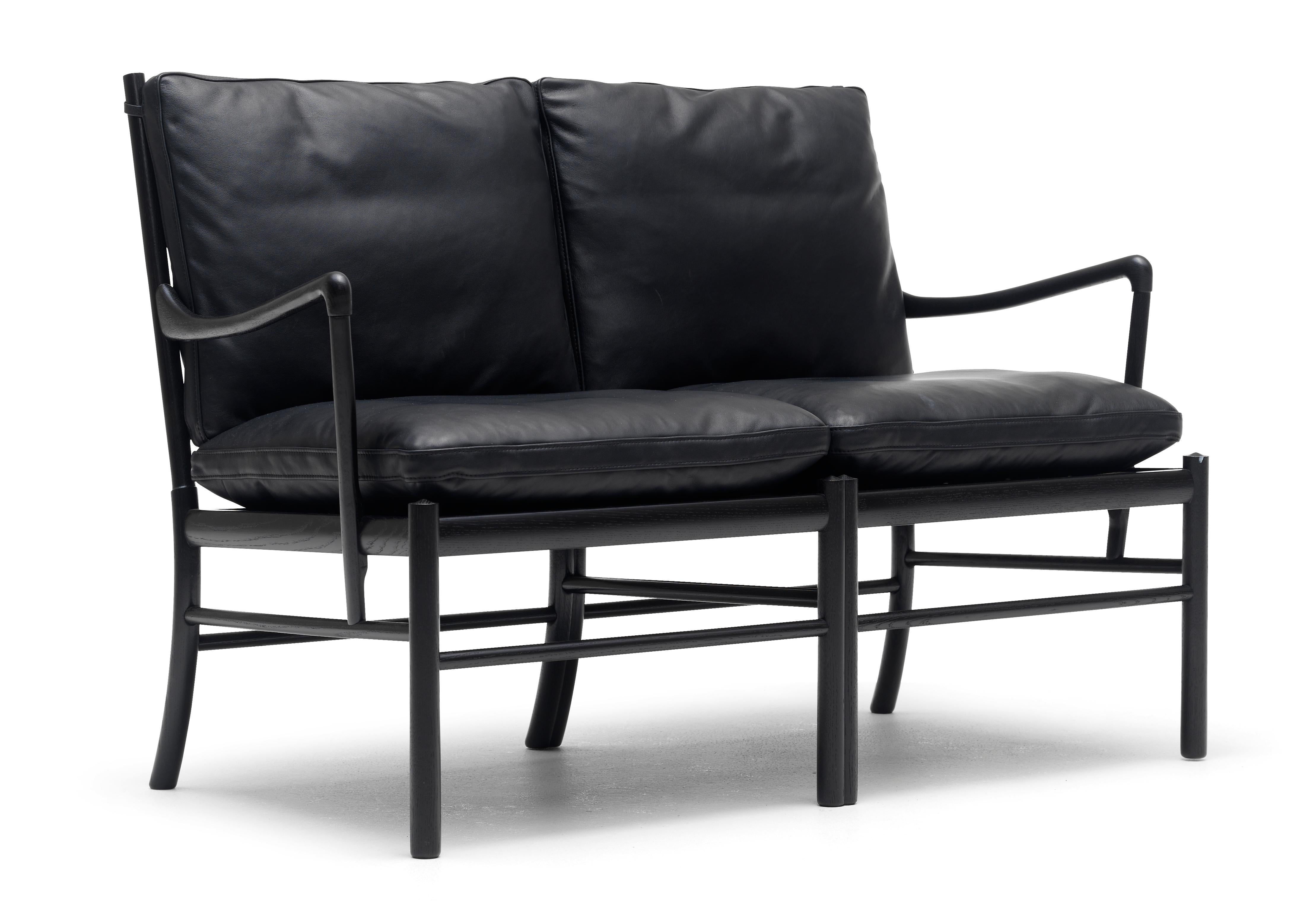 Black (Sif 98) OW149-2 Colonial Sofa in Oak Painted Black by Ole Wanscher 2