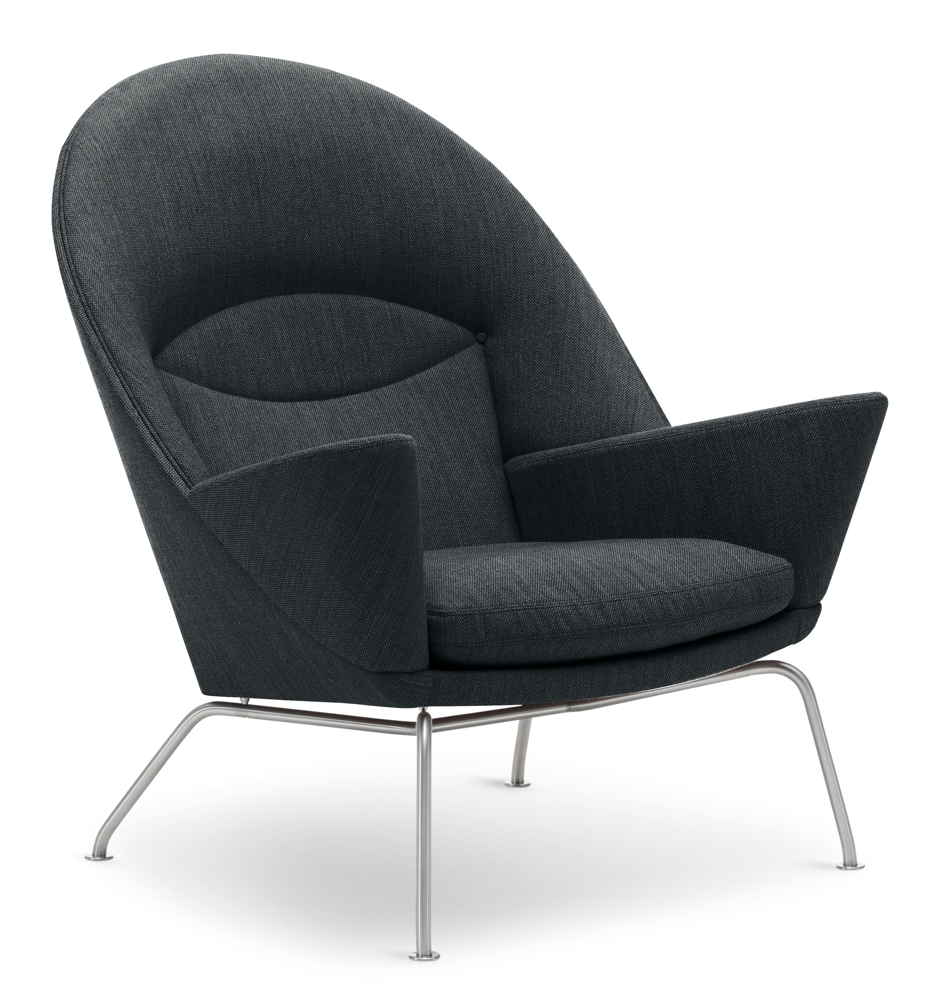 Gray (Gabriel Mood 2101) CH468 Oculus Chair in Stainless Steel with Foam Seat by Hans J. Wegner 2