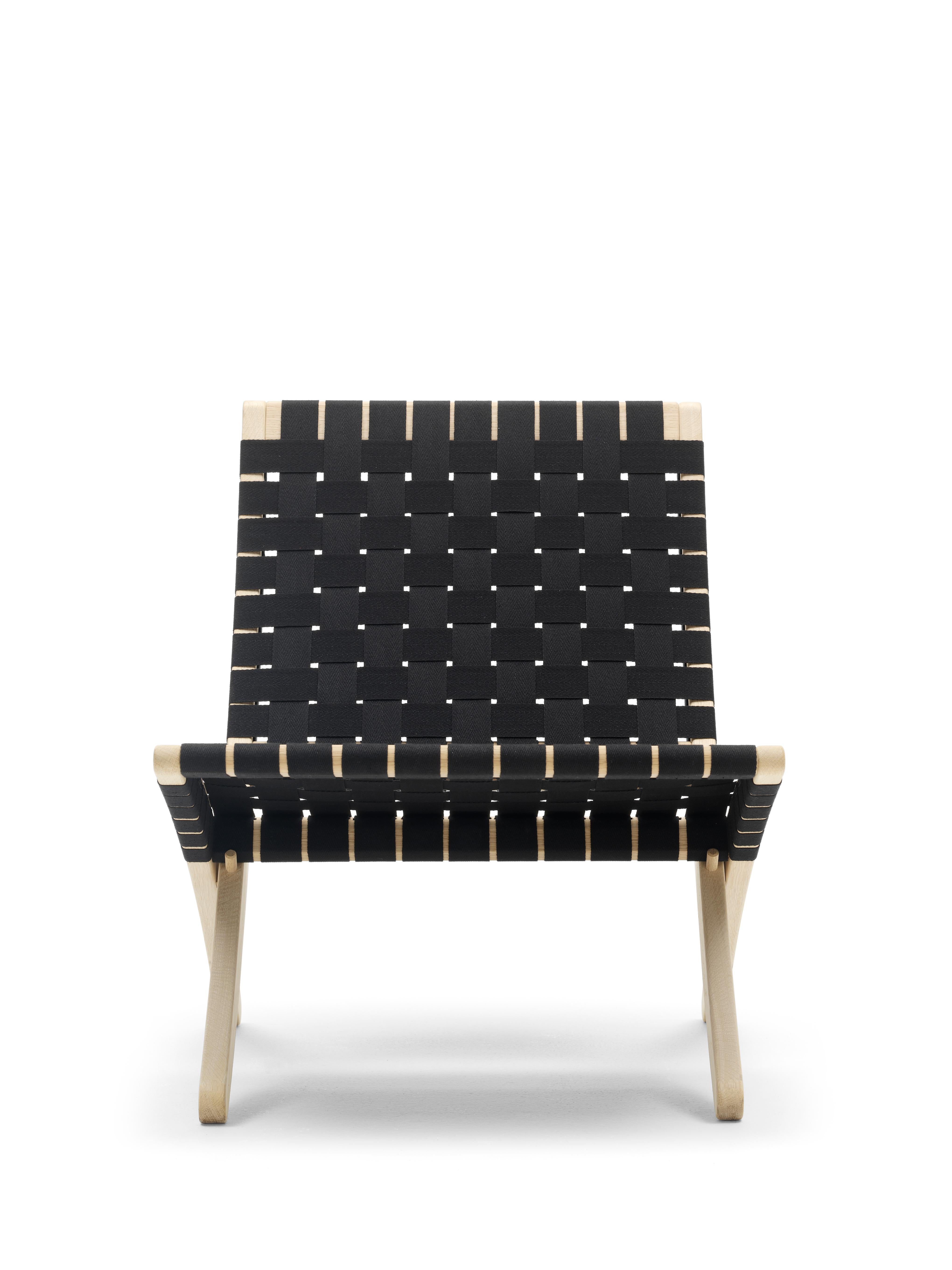 Brown (Oak Soap) MG501 Cuba Chair in Black Cotton Webbing by Morten Gøttler