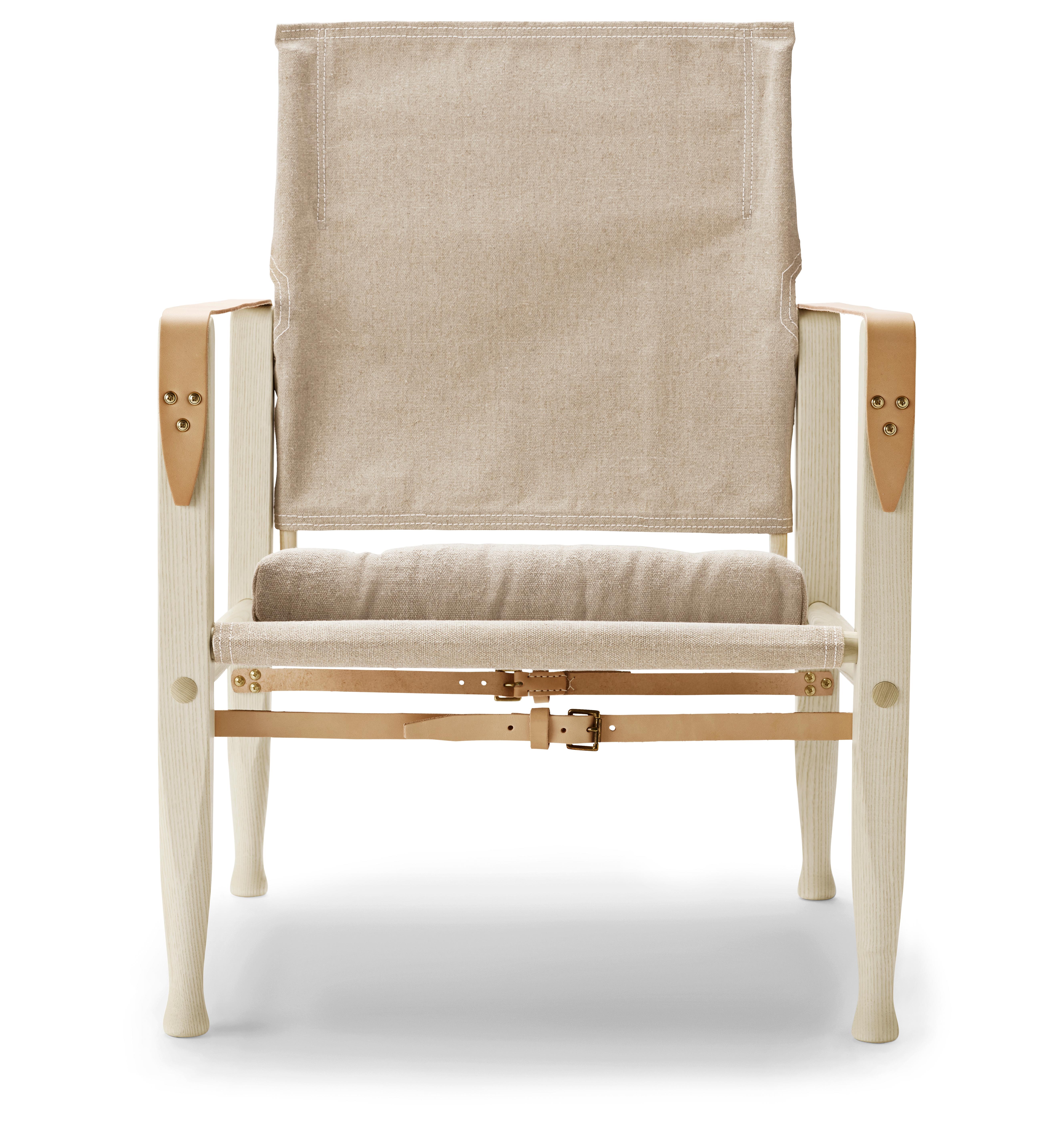Brown (SAFARICHAIR_CANVASNATURAL) KK47000 Safari Chair in Ash Oil by Kaare Klint